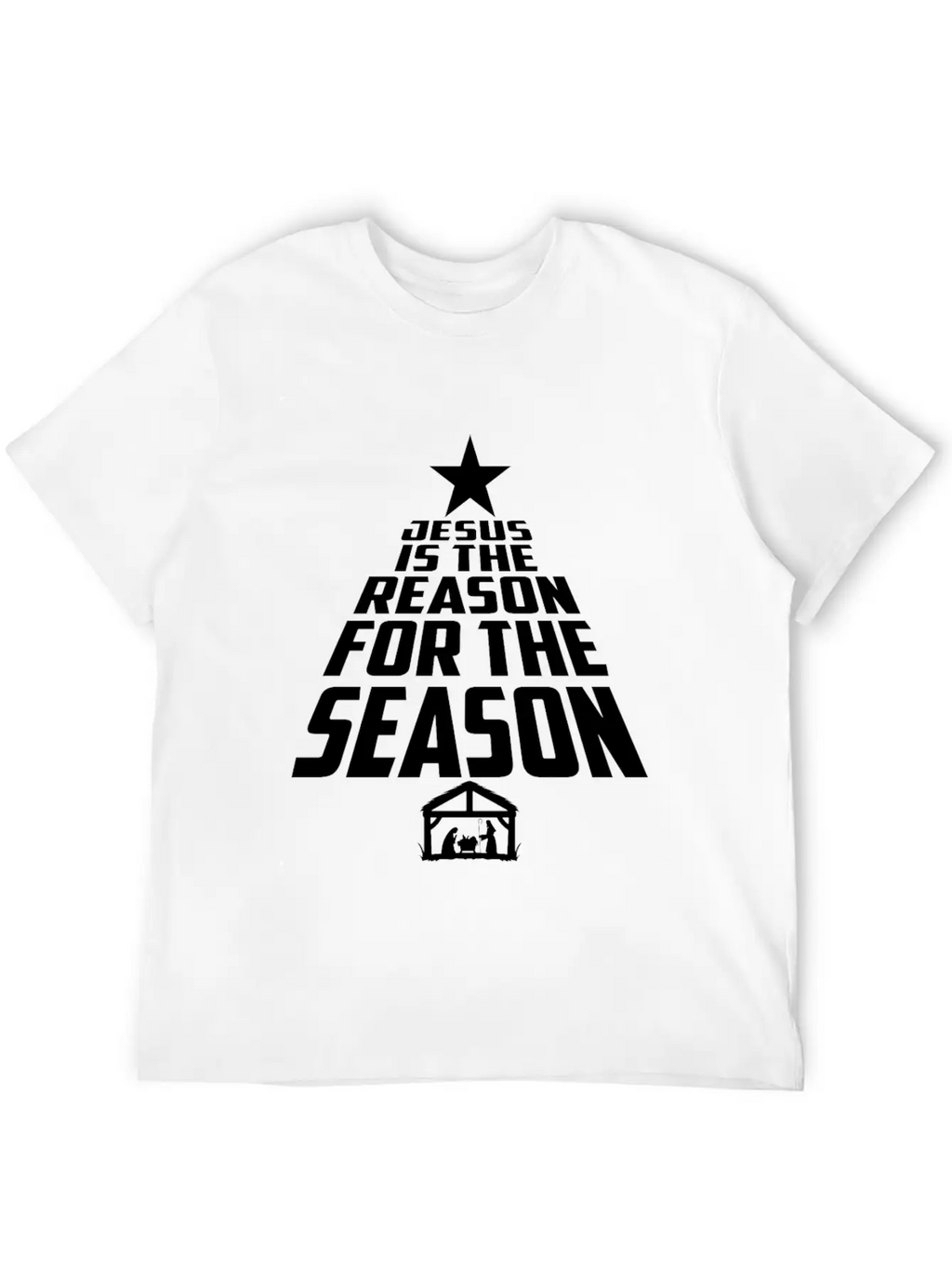 Jesus Is The Reason For The Season Christmas Star Breathable Graphic T-Shirt – Perfect For Casual Days