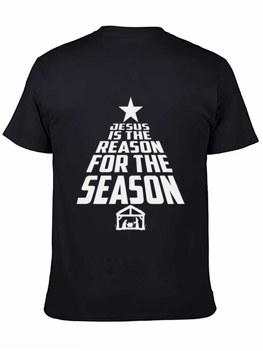 Jesus Is The Reason For The Season Christmas Star Breathable Graphic T-Shirt – Perfect For Casual Days