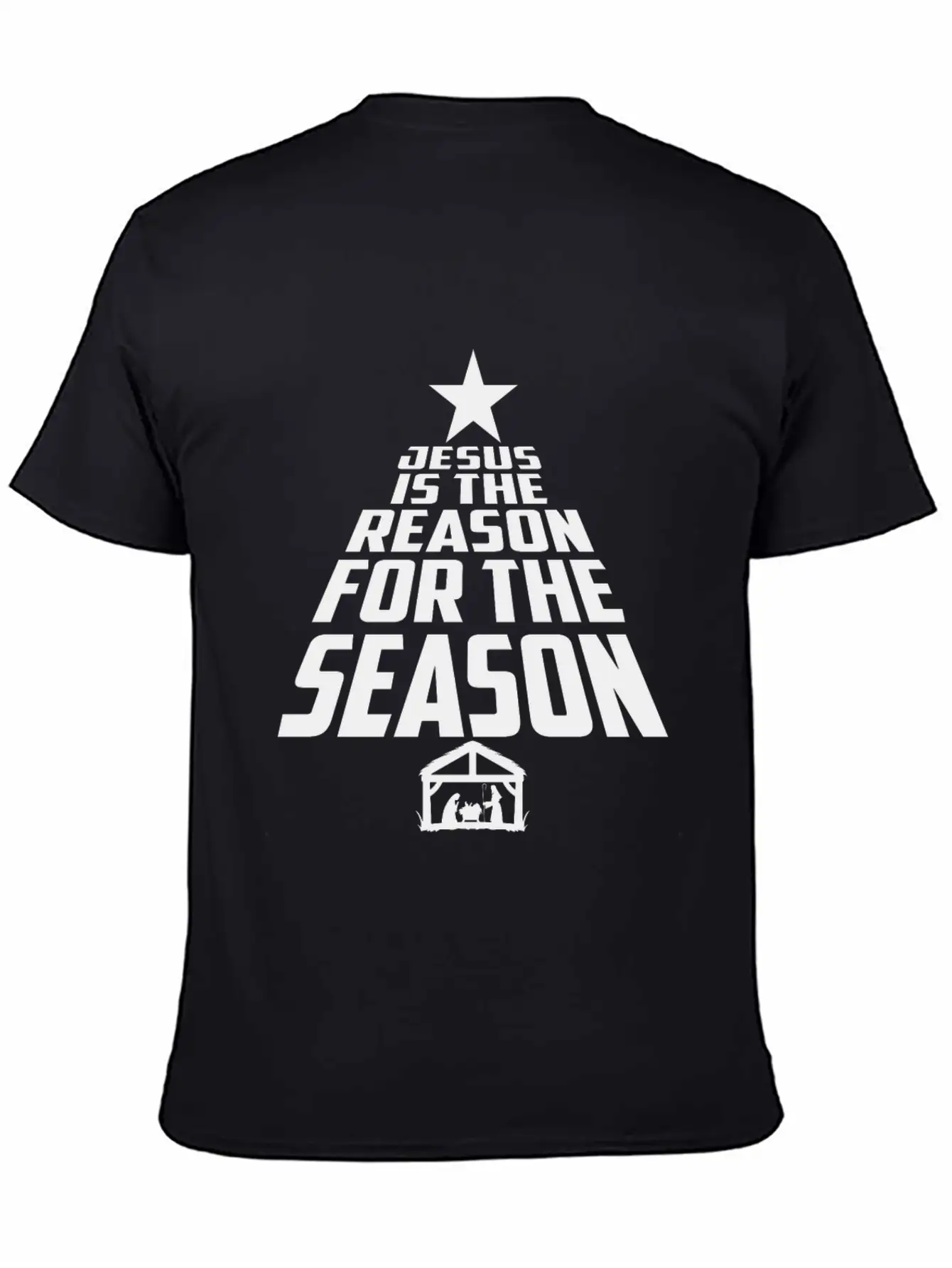 Jesus Is The Reason For The Season Christmas Star Breathable Graphic T-Shirt – Perfect For Casual Days