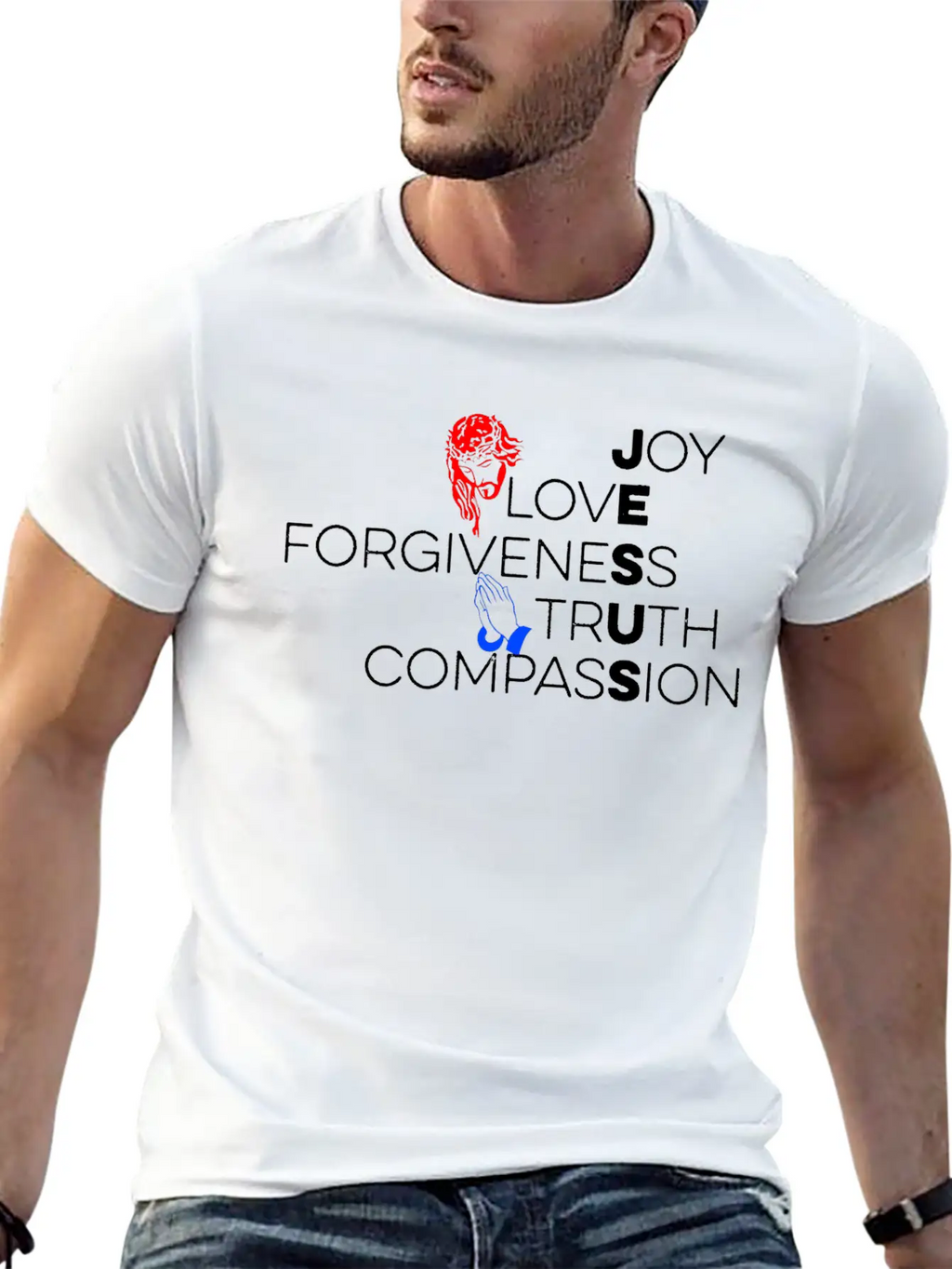 Jesus Joy Love Forgiveness Truth Compassion Classic Cotton Tee – Unisex Comfort For Any Season