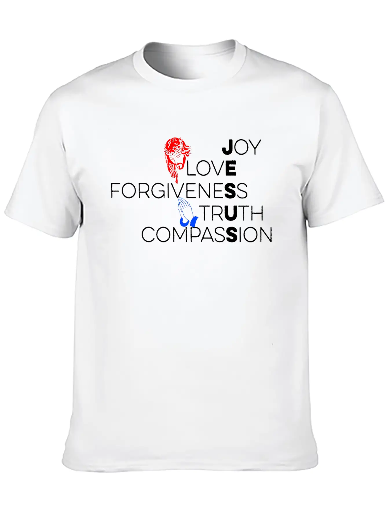 Jesus Joy Love Forgiveness Truth Compassion Classic Cotton Tee – Unisex Comfort For Any Season