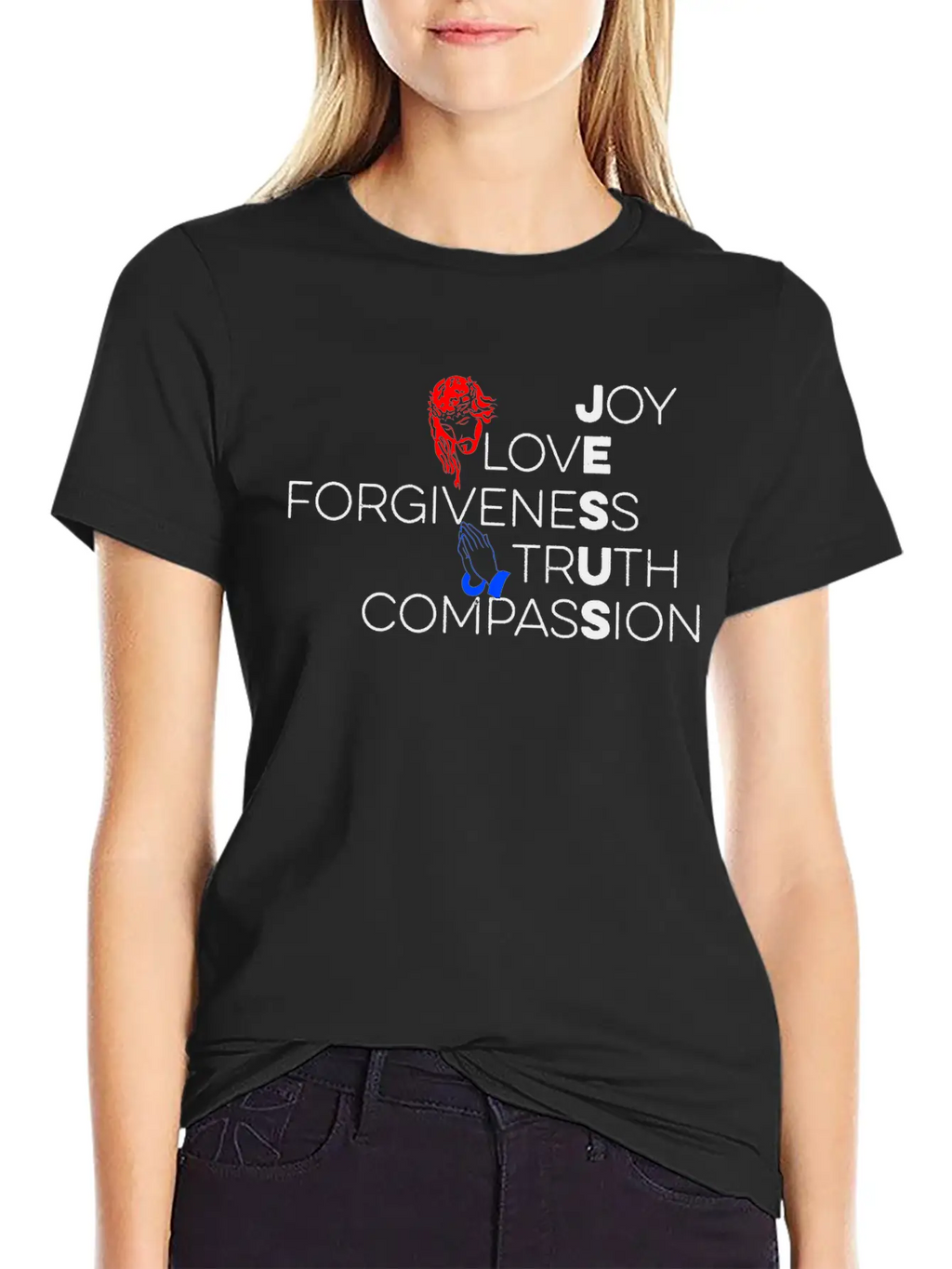 Jesus Joy Love Forgiveness Truth Compassion Classic Cotton Tee – Unisex Comfort For Any Season