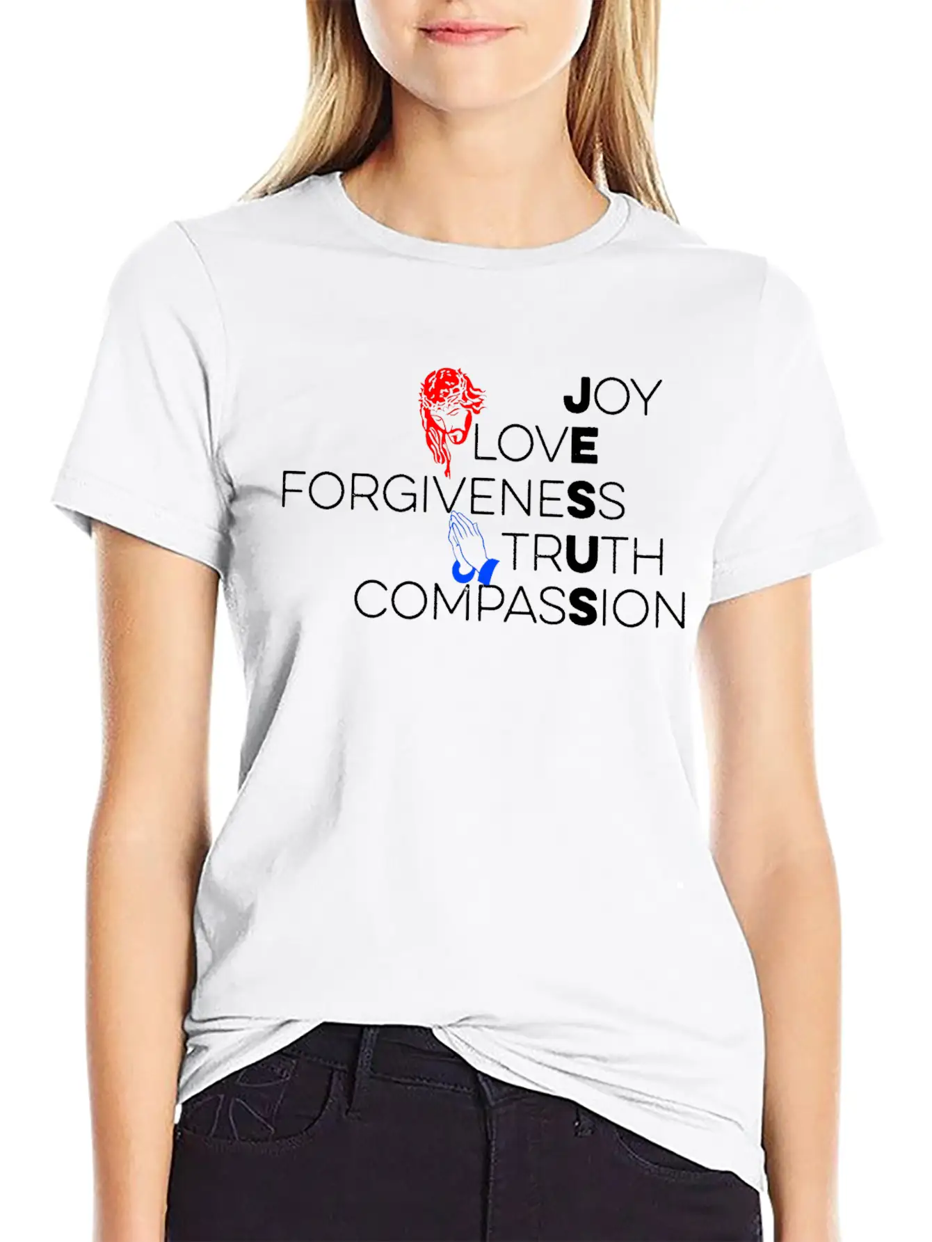 Jesus Joy Love Forgiveness Truth Compassion Classic Cotton Tee – Unisex Comfort For Any Season