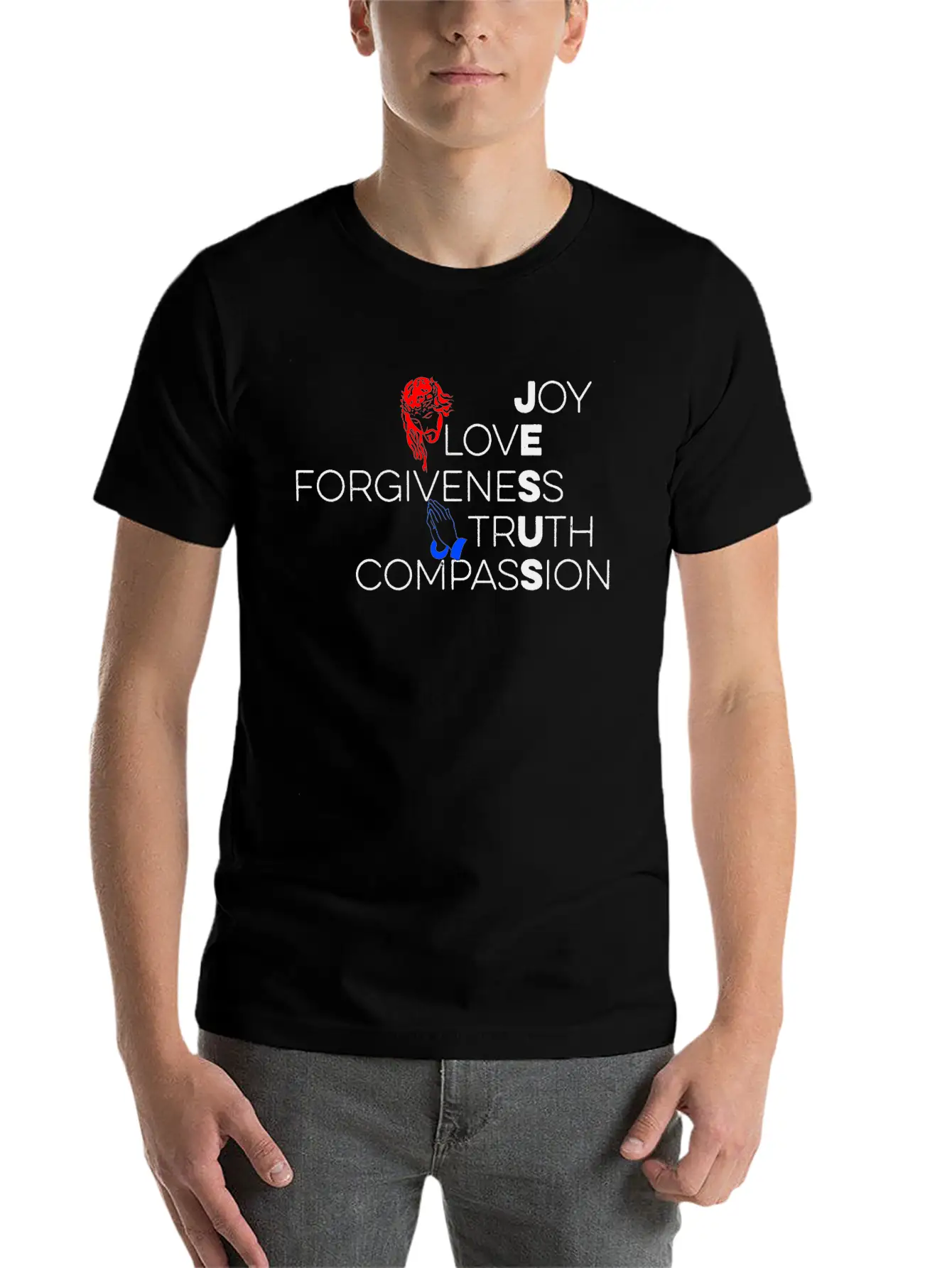 Jesus Joy Love Forgiveness Truth Compassion Classic Cotton Tee – Unisex Comfort For Any Season