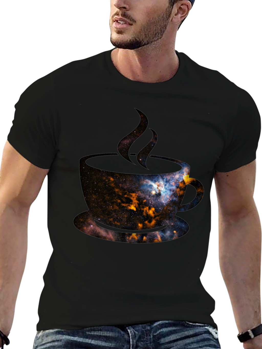 Cosmic Coffee T-Shirt - Galaxy Design