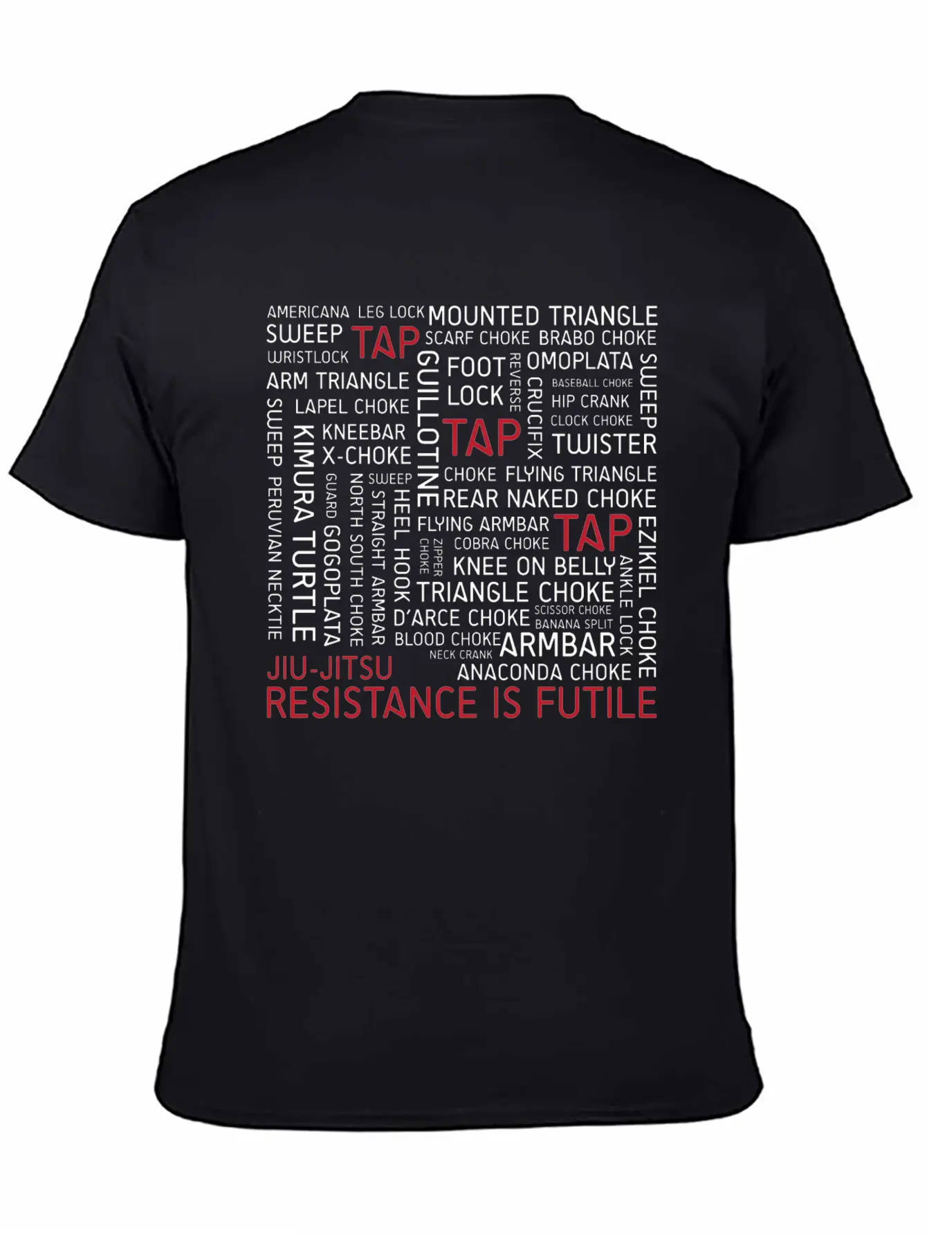 Jiu-Jitsu Resistance Is Futile - White Text Stylish Everyday T-Shirt – Unisex Basic Cotton Tee