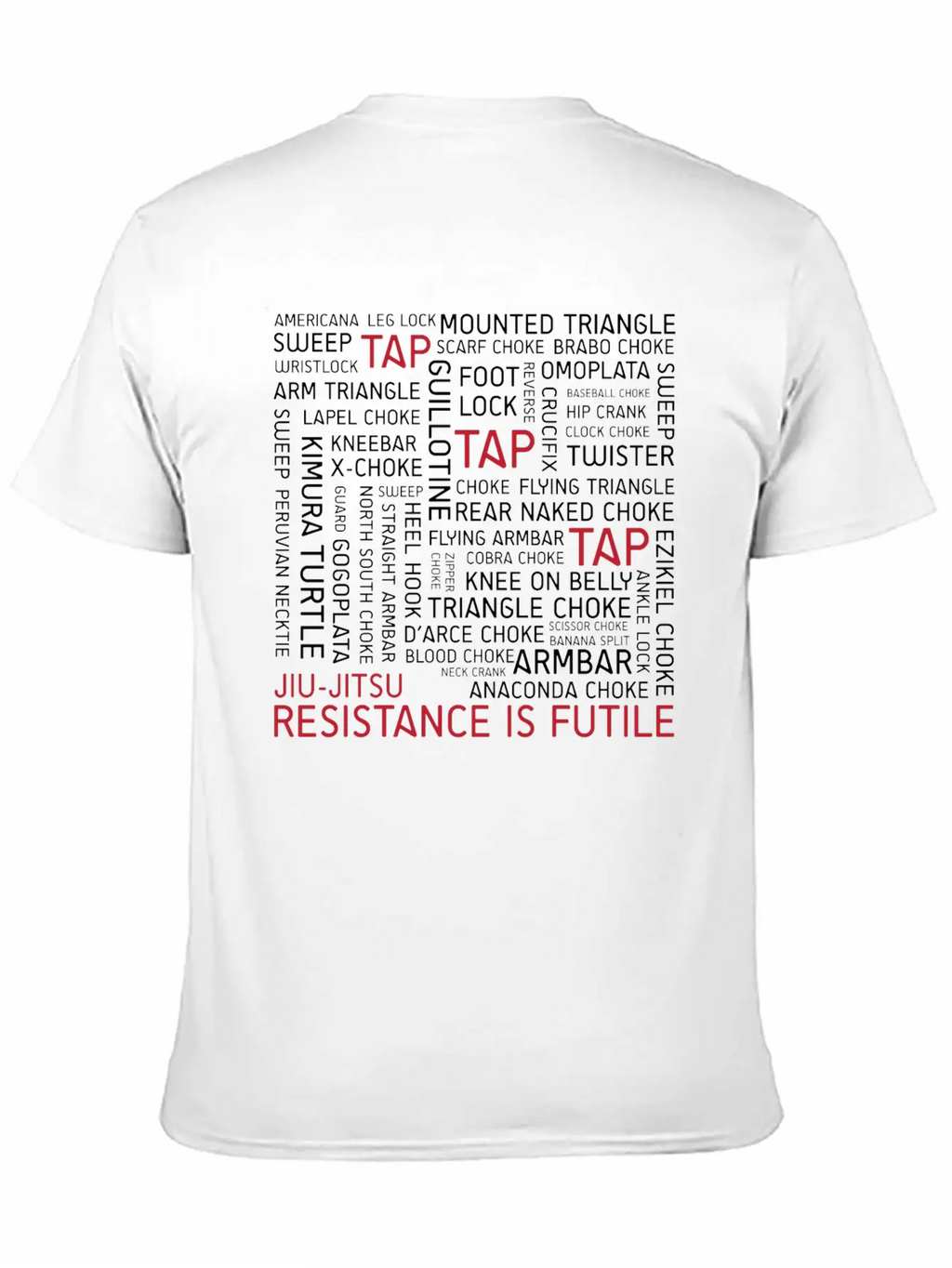 Jiu-Jitsu Resistance Is Futile - White Text Stylish Everyday T-Shirt – Unisex Basic Cotton Tee