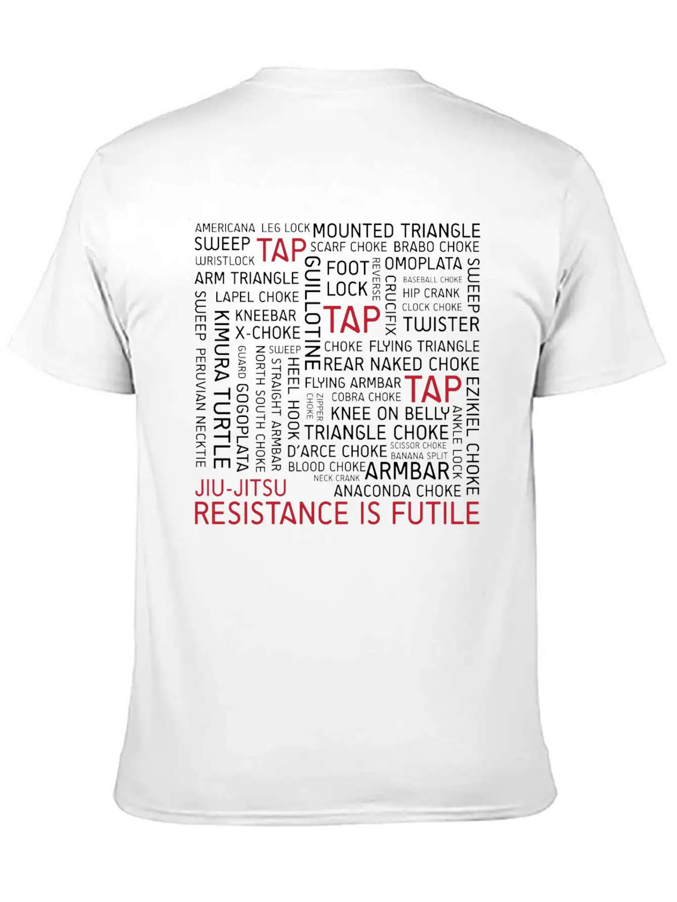 Jiu-Jitsu Resistance Is Futile - White Text Stylish Everyday T-Shirt – Unisex Basic Cotton Tee