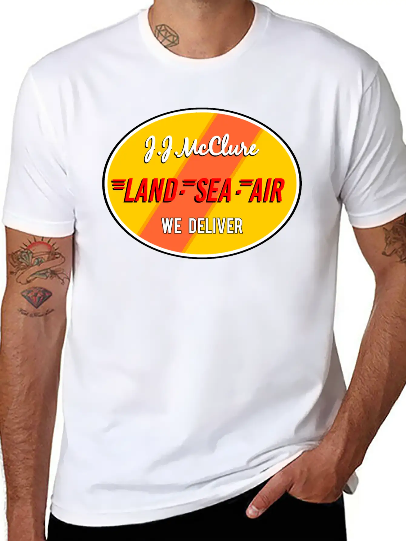 Jj Mc Clure Land Sea Air Breathable Graphic T-Shirt – Perfect For Casual Days