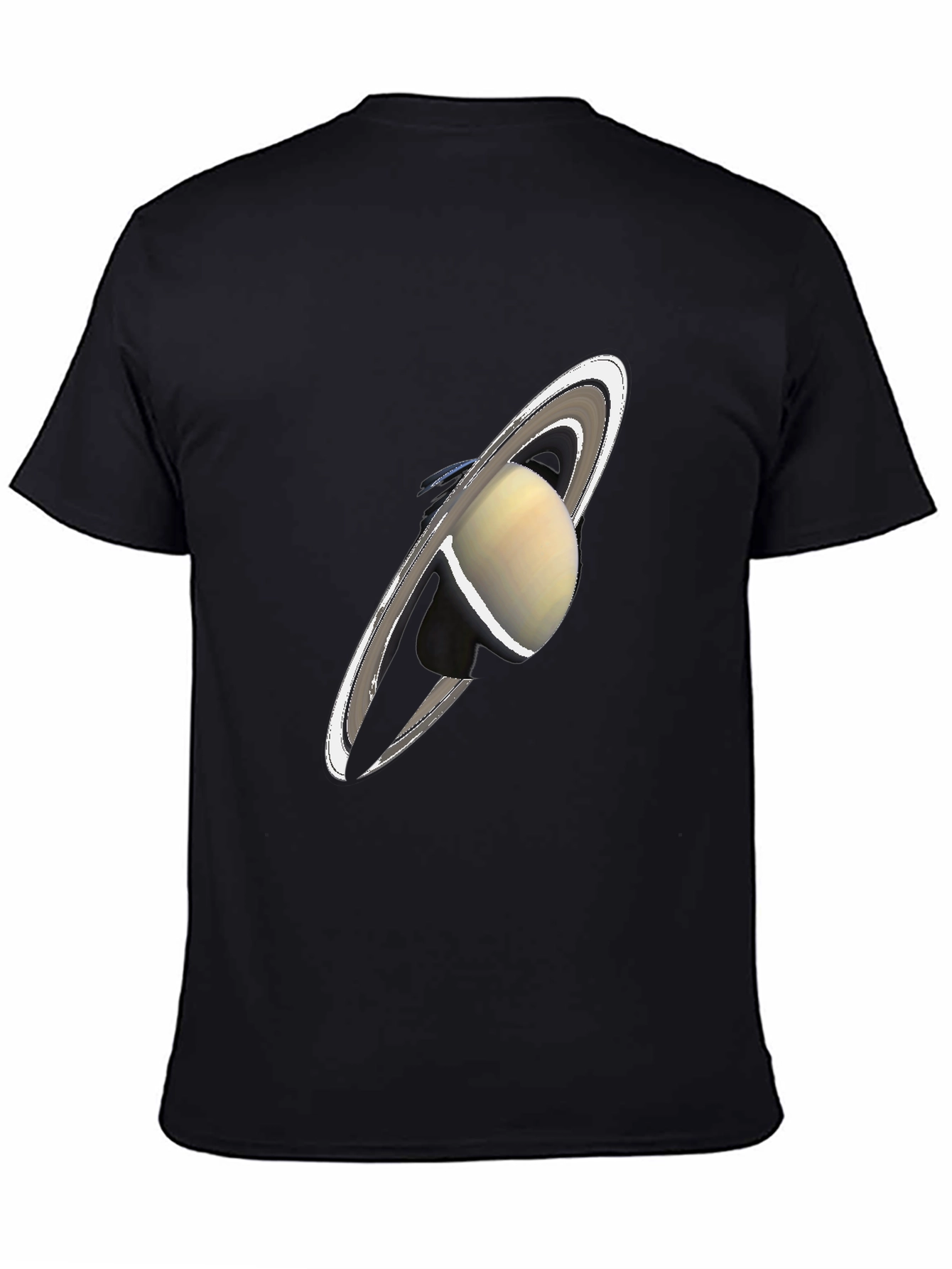 Saturn Graphic Black T-Shirt - Celestial Style