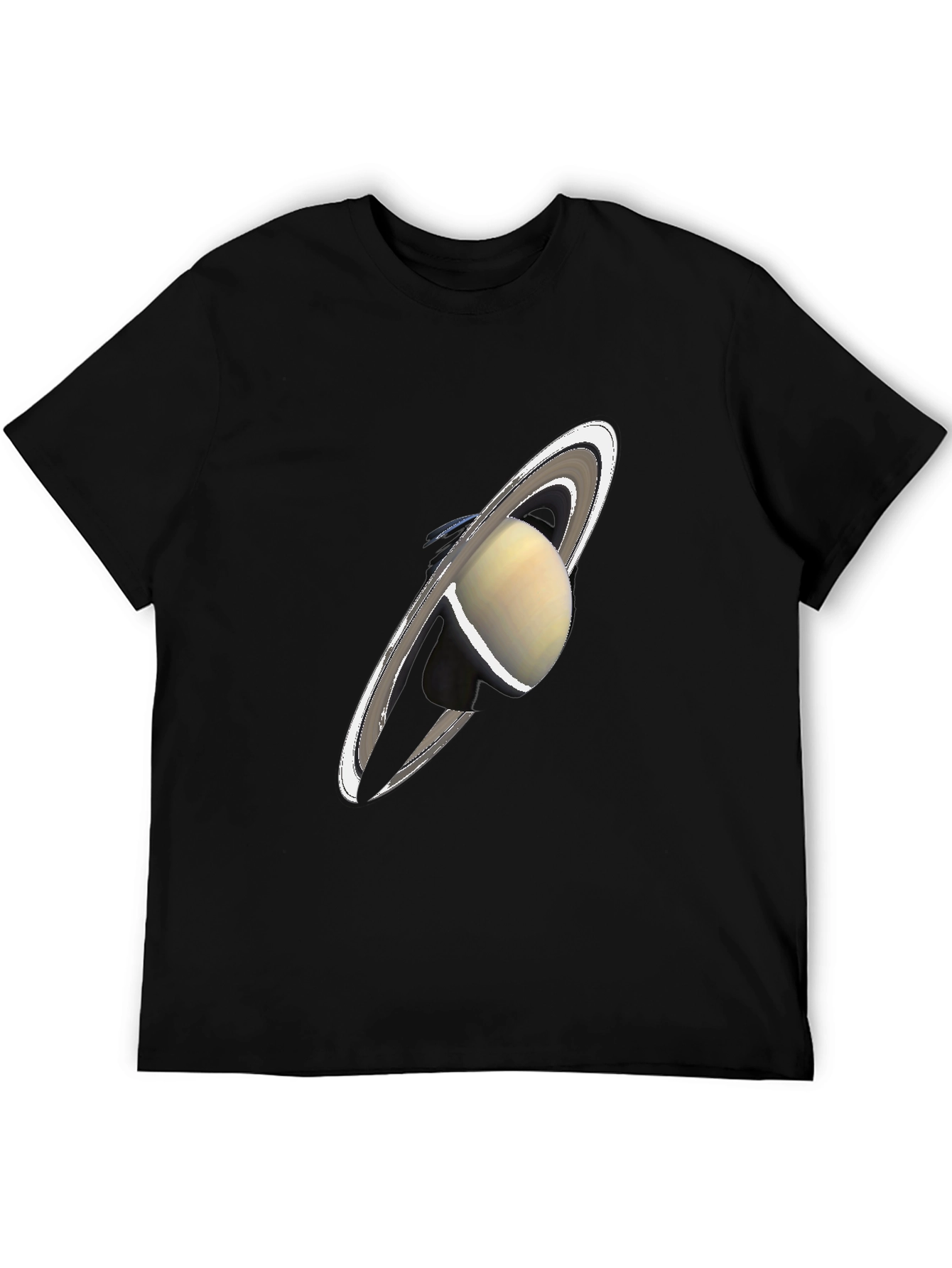 Saturn Graphic Black T-Shirt - Celestial Style