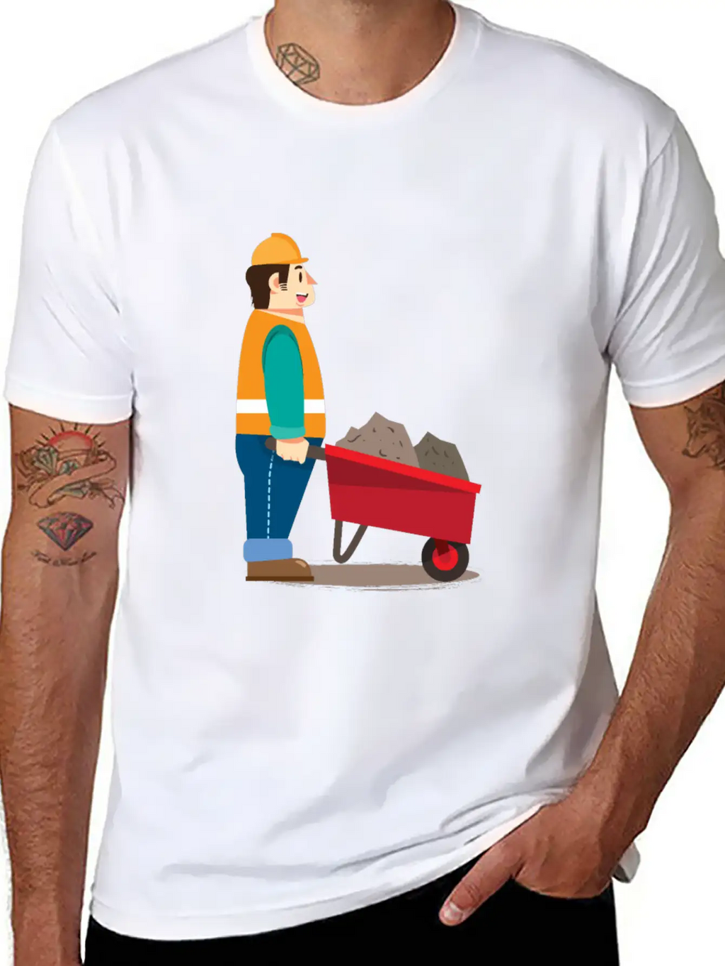 Job Work With Wheelbarrow Classic Cotton Tee – Unisex Comfort For Any Season