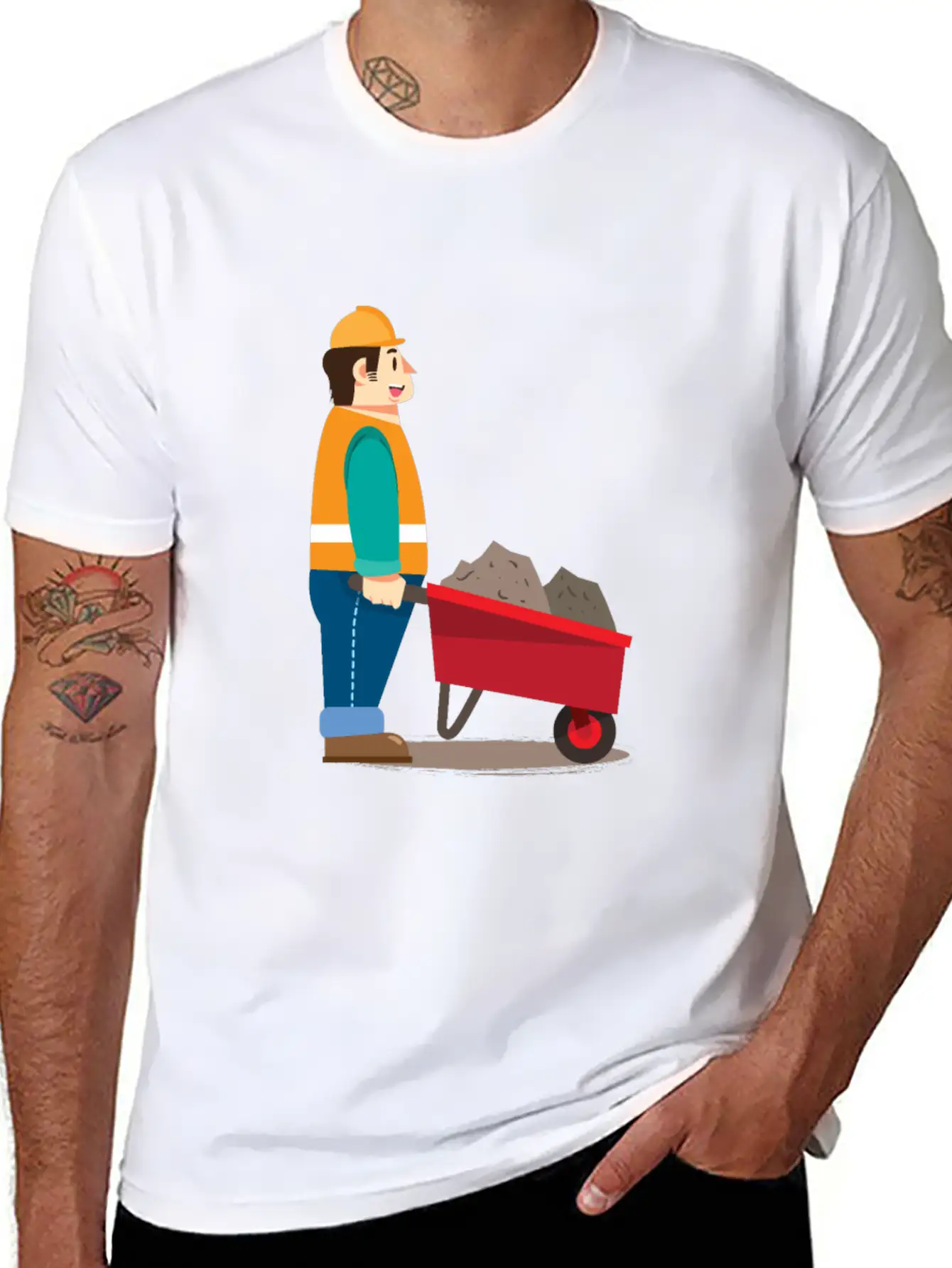 Job Work With Wheelbarrow Classic Cotton Tee – Unisex Comfort For Any Season