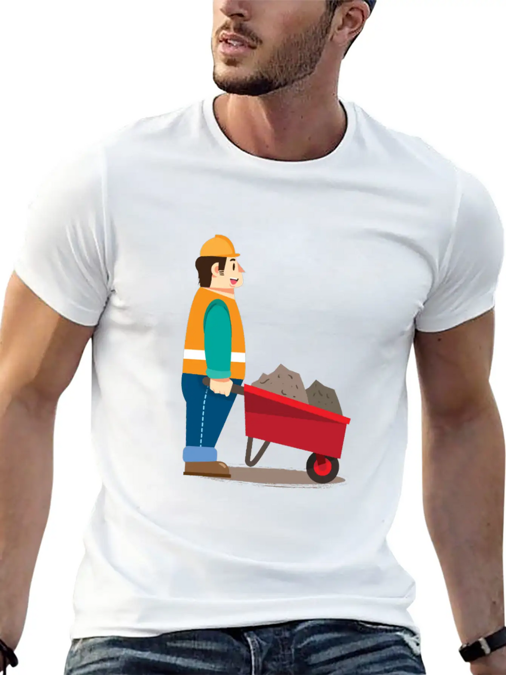Job Work With Wheelbarrow Classic Cotton Tee – Unisex Comfort For Any Season
