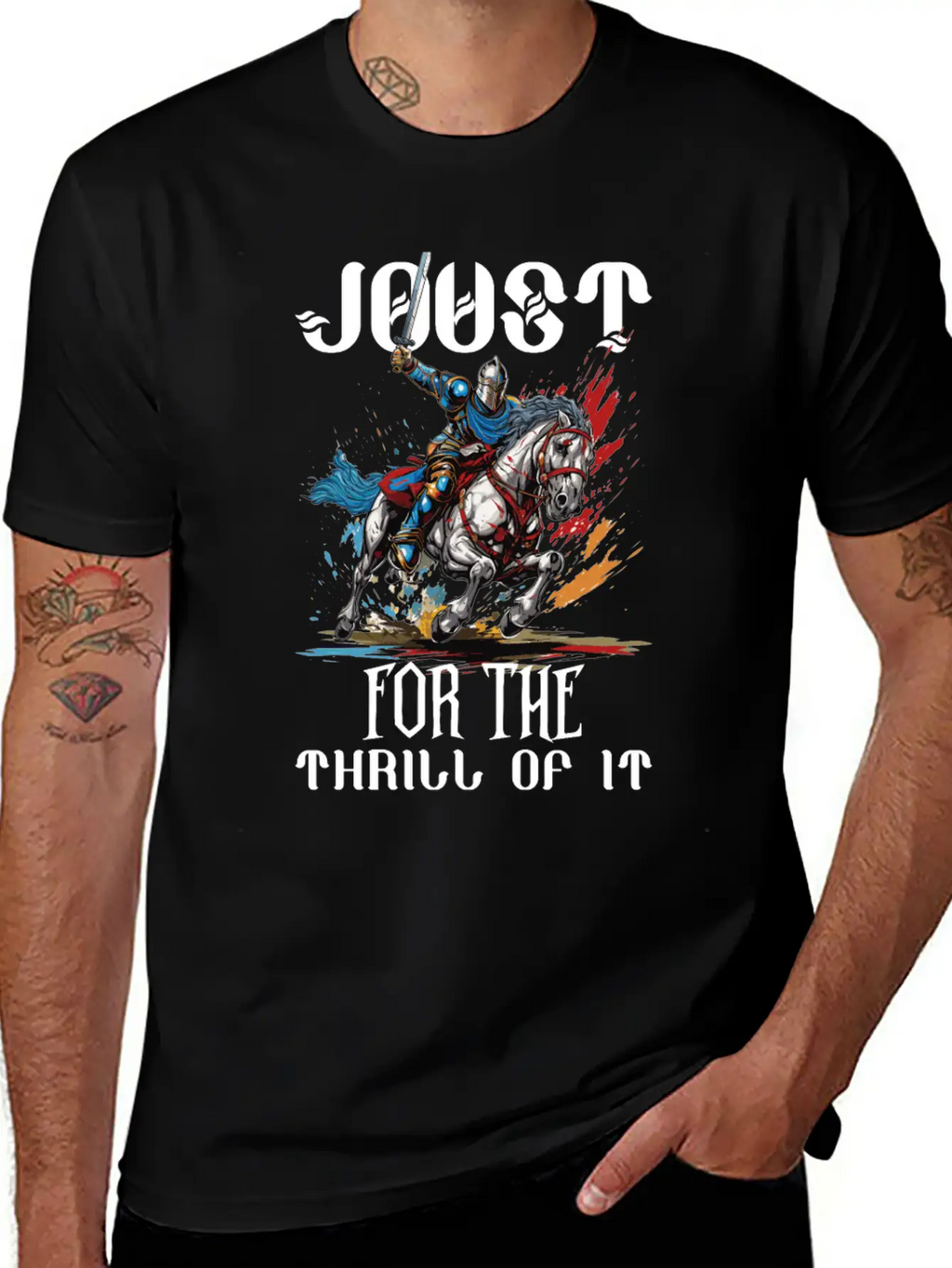 Jousting Knight Medieval Renaissance Armor Horse Timeless Short Sleeve Tee – Comfy And Minimalist Design