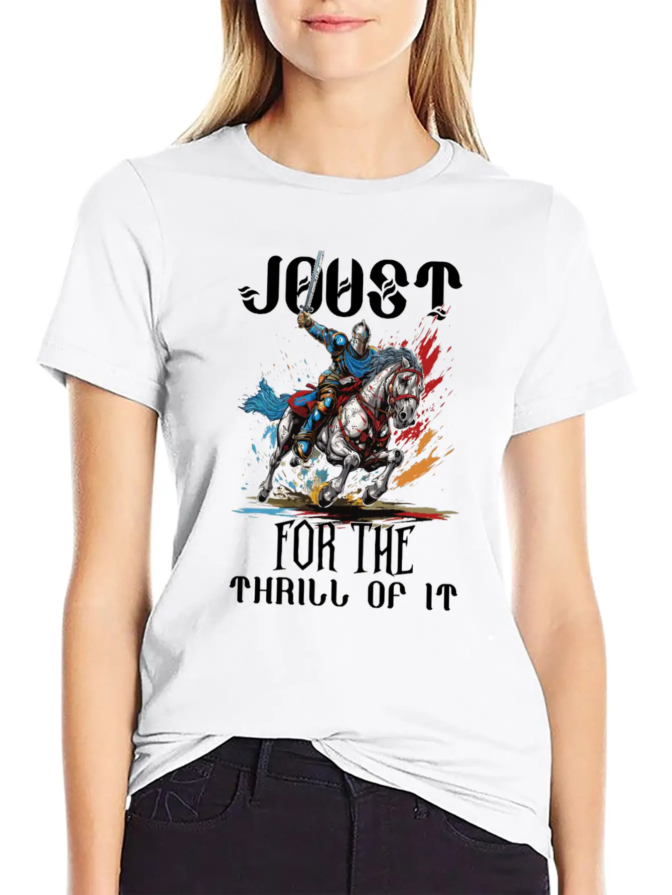 Jousting Knight Medieval Renaissance Armor Horse Timeless Short Sleeve Tee – Comfy And Minimalist Design