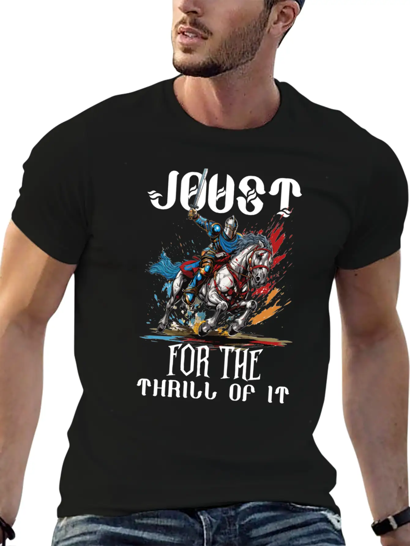 Jousting Knight Medieval Renaissance Armor Horse Timeless Short Sleeve Tee – Comfy And Minimalist Design