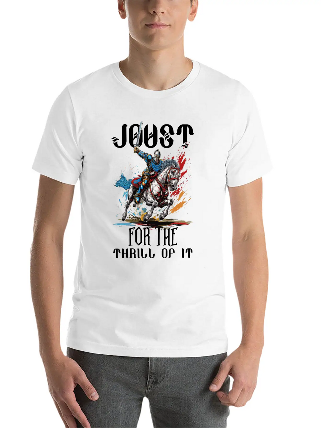 Jousting Knight Medieval Renaissance Armor Horse Timeless Short Sleeve Tee – Comfy And Minimalist Design