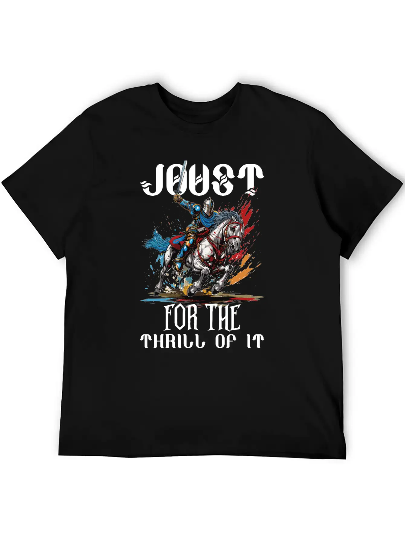 Jousting Knight Medieval Renaissance Armor Horse Timeless Short Sleeve Tee – Comfy And Minimalist Design