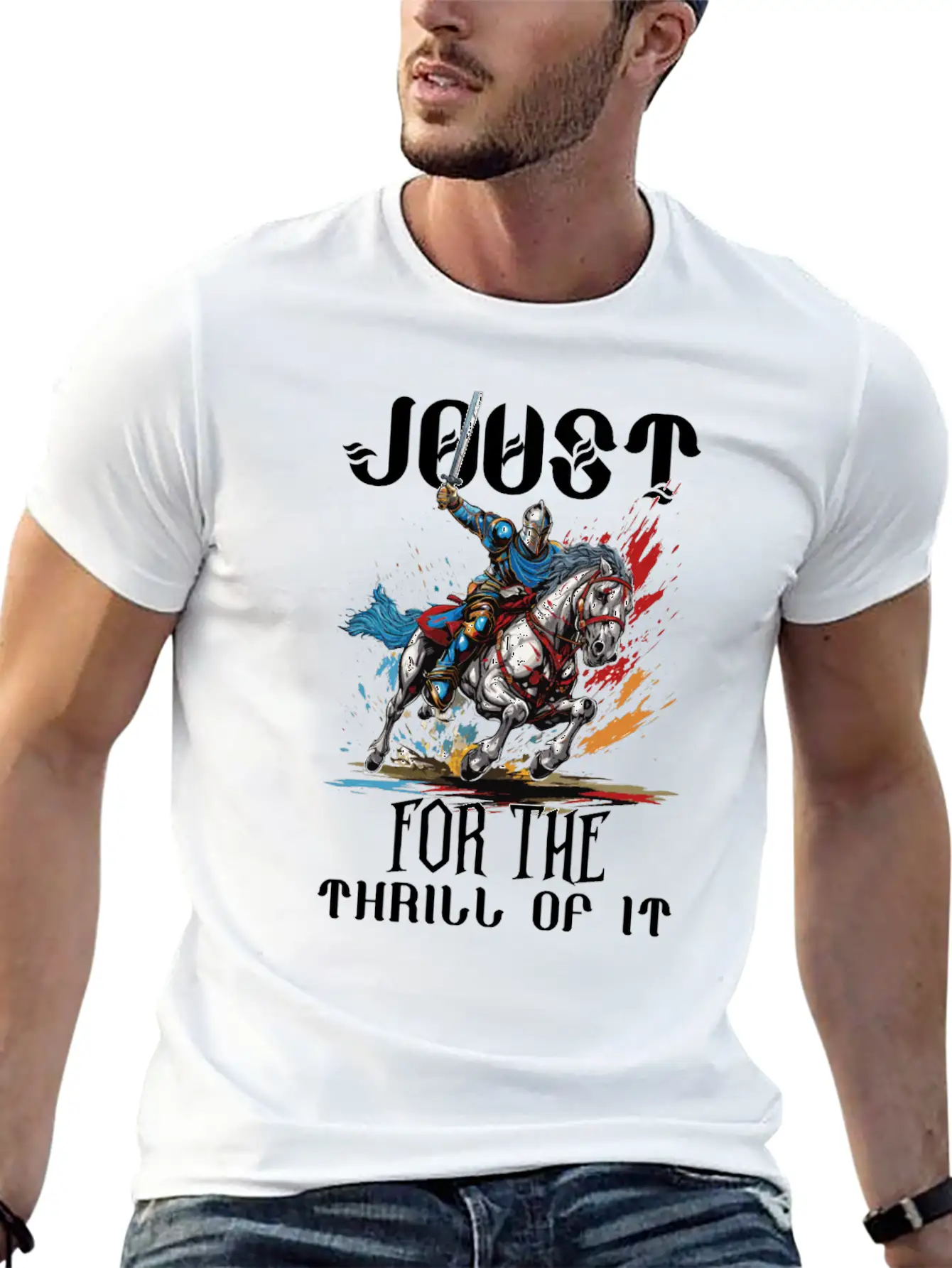 Jousting Knight Medieval Renaissance Armor Horse Timeless Short Sleeve Tee – Comfy And Minimalist Design
