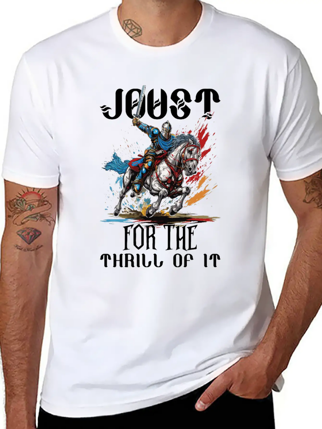 Jousting Knight Medieval Renaissance Armor Horse Timeless Short Sleeve Tee – Comfy And Minimalist Design