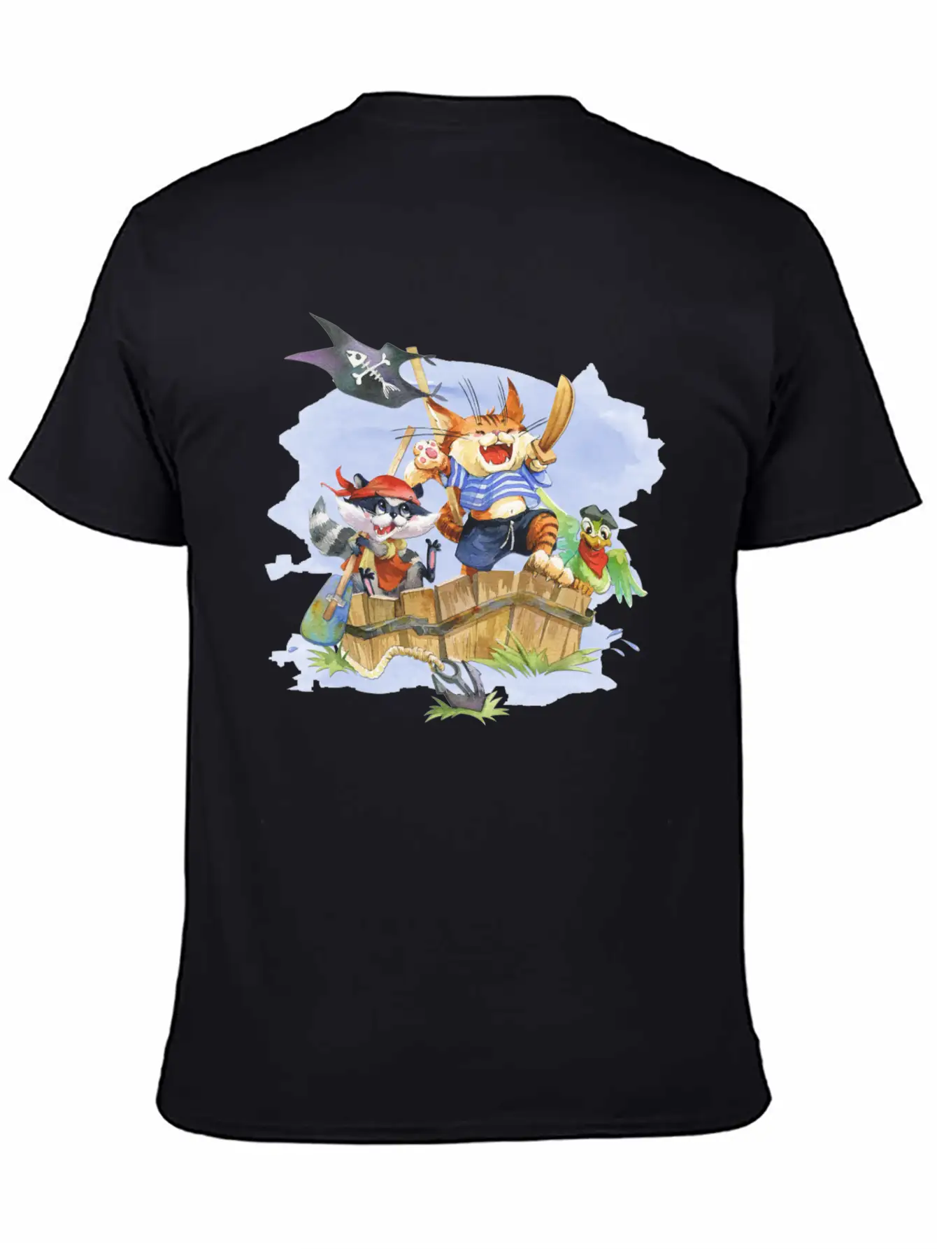 Joy Pirates Kids Playing With Friends Colorful Essential Cotton Tee For Daily Outfits – Unisex Style