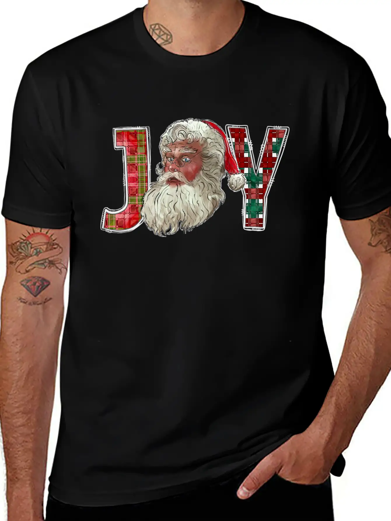 Joy Santa Christmas Essential Cotton Tee For Daily Outfits – Unisex Style