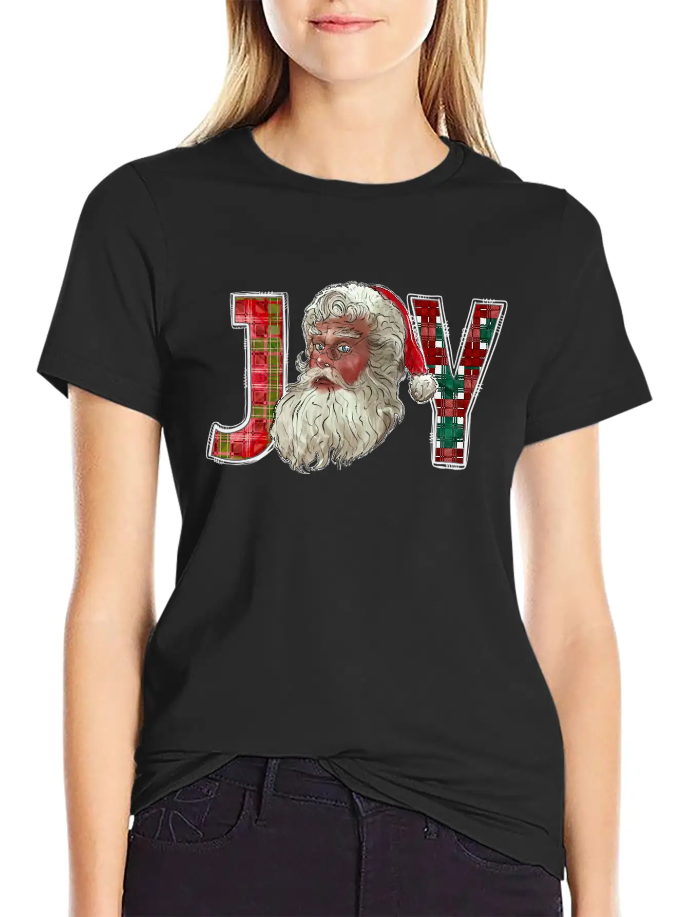 Joy Santa Christmas Essential Cotton Tee For Daily Outfits – Unisex Style