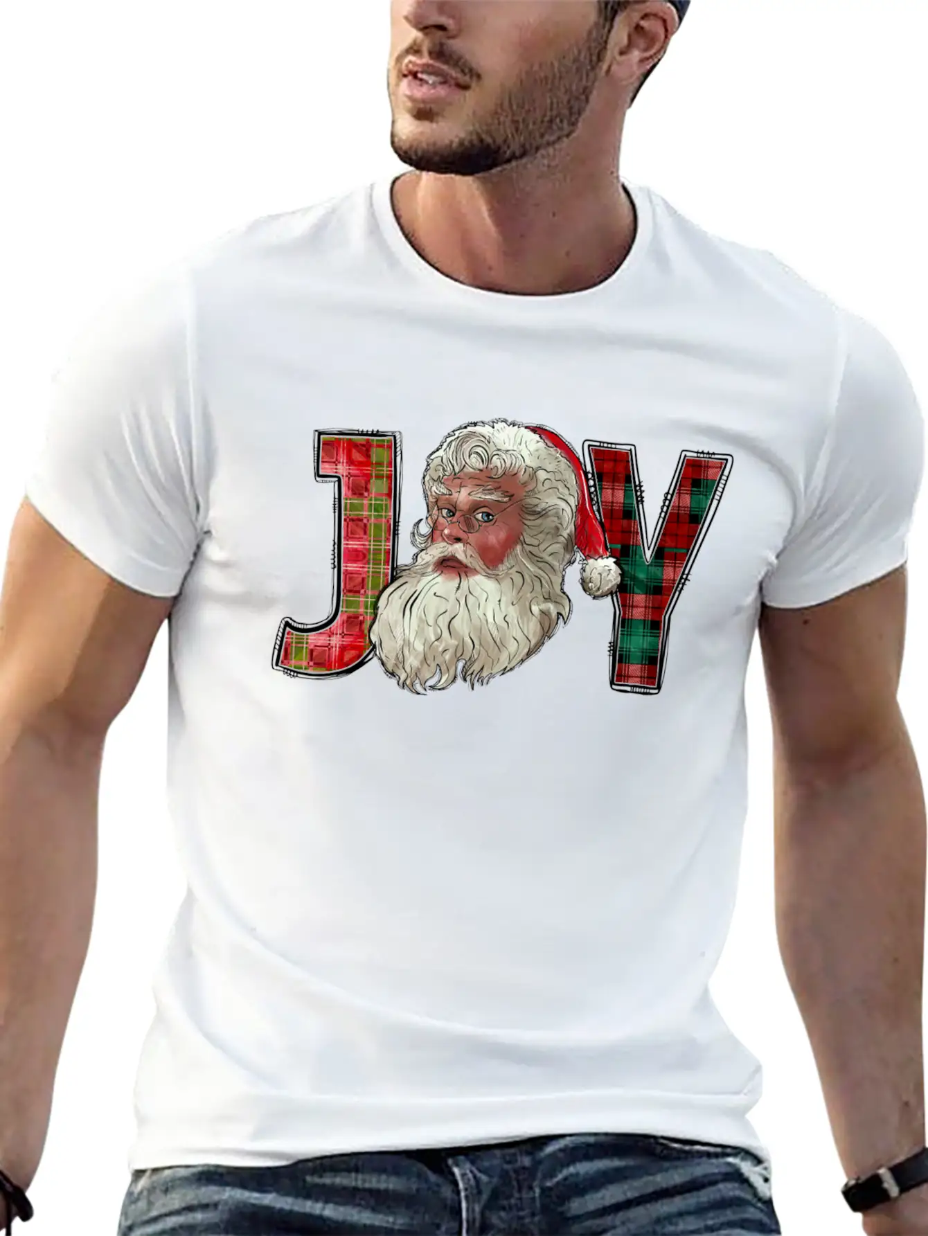 Joy Santa Christmas Essential Cotton Tee For Daily Outfits – Unisex Style
