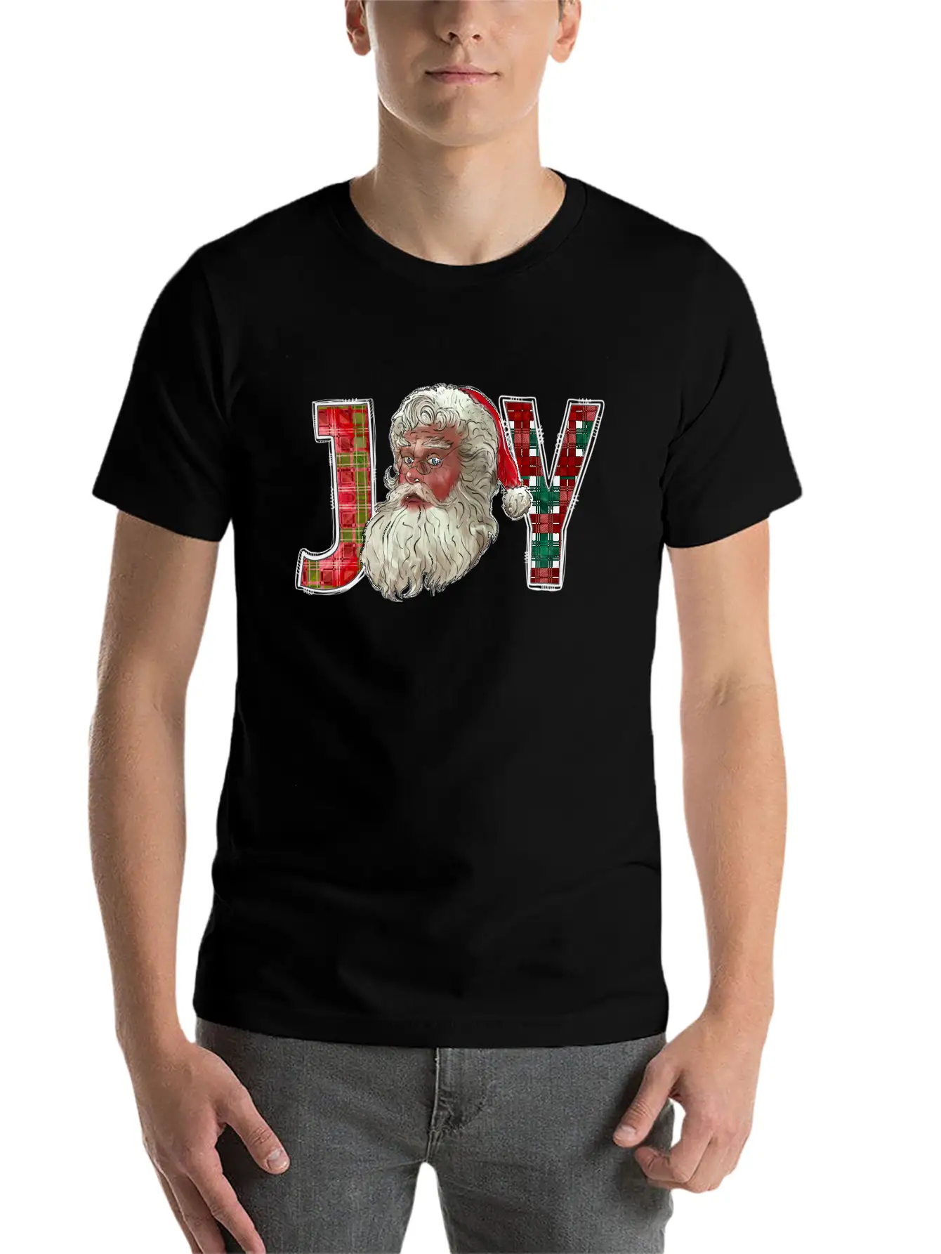 Joy Santa Christmas Essential Cotton Tee For Daily Outfits – Unisex Style
