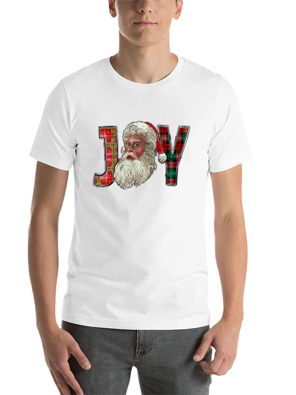 Joy Santa Christmas Essential Cotton Tee For Daily Outfits – Unisex Style