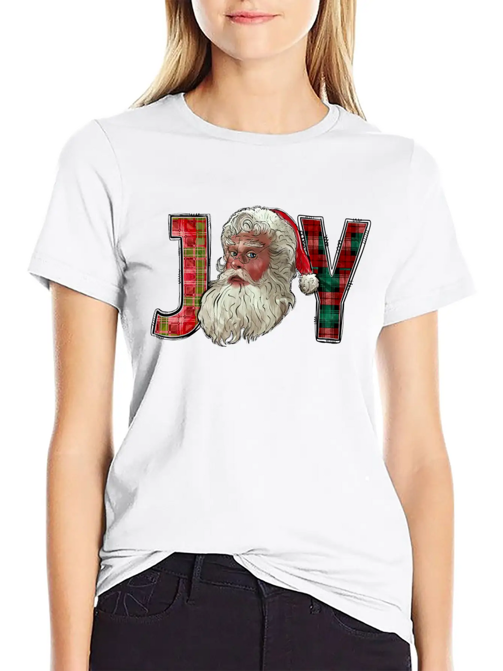 Joy Santa Christmas Essential Cotton Tee For Daily Outfits – Unisex Style