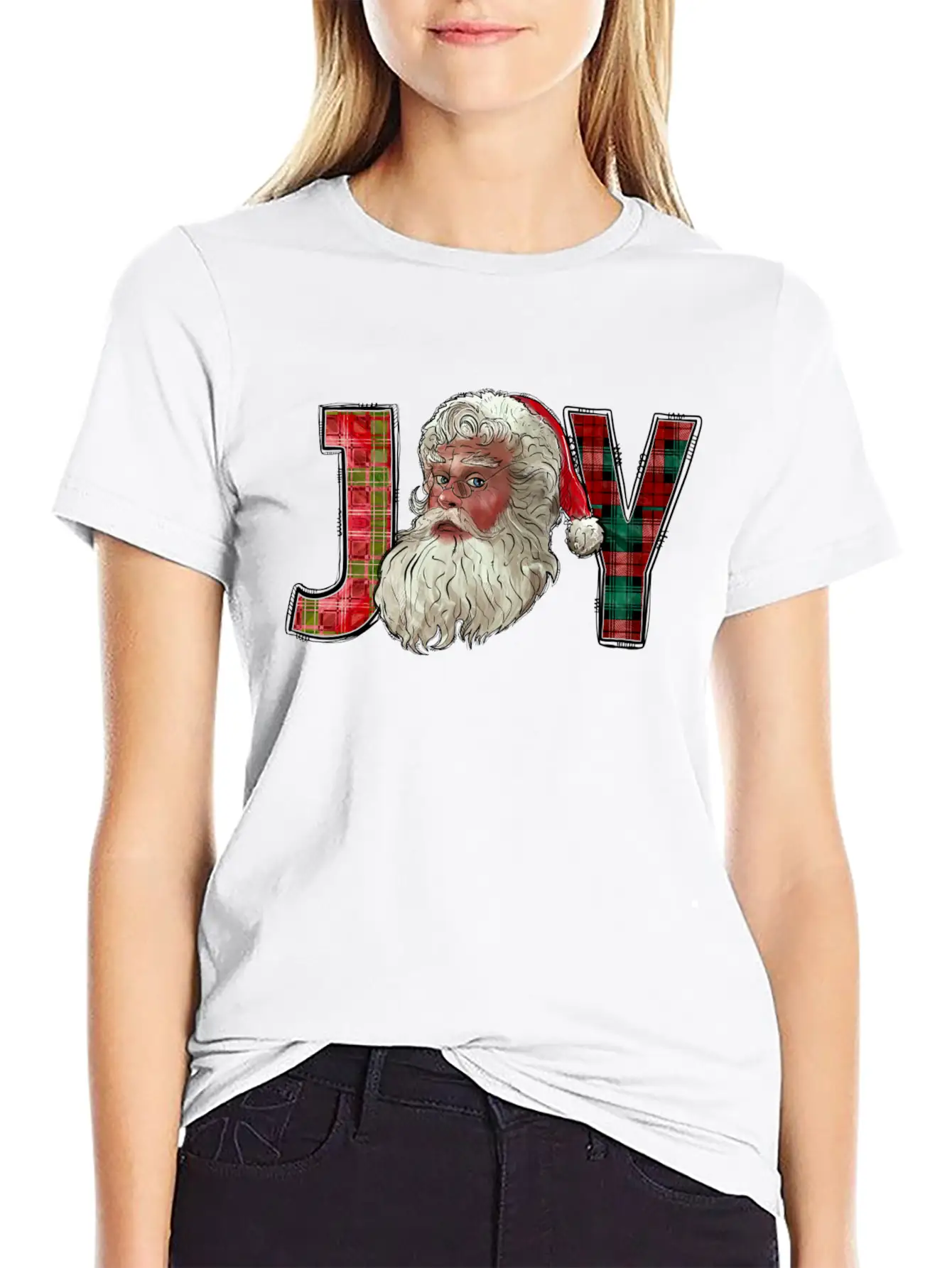Joy Santa Christmas Essential Cotton Tee For Daily Outfits – Unisex Style
