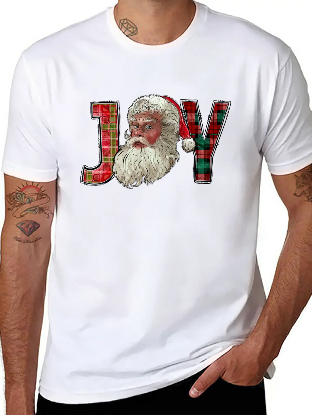 Joy Santa Christmas Essential Cotton Tee For Daily Outfits – Unisex Style