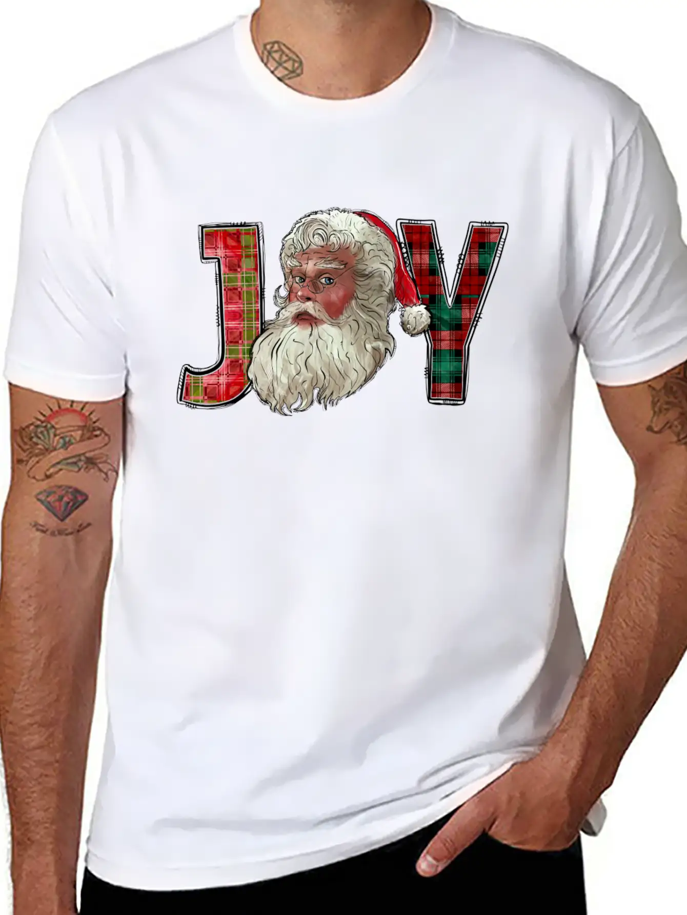 Joy Santa Christmas Essential Cotton Tee For Daily Outfits – Unisex Style