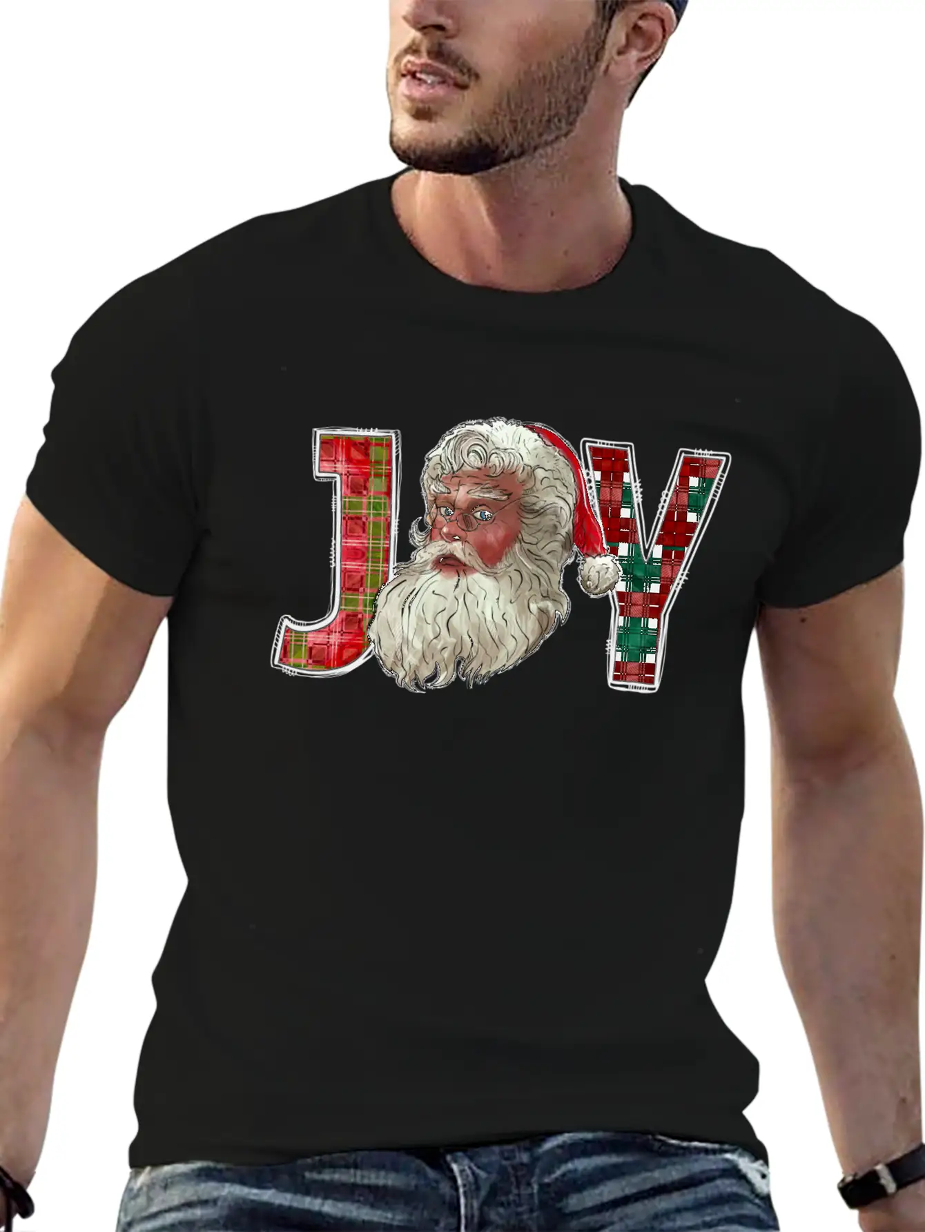 Joy Santa Christmas Essential Cotton Tee For Daily Outfits – Unisex Style
