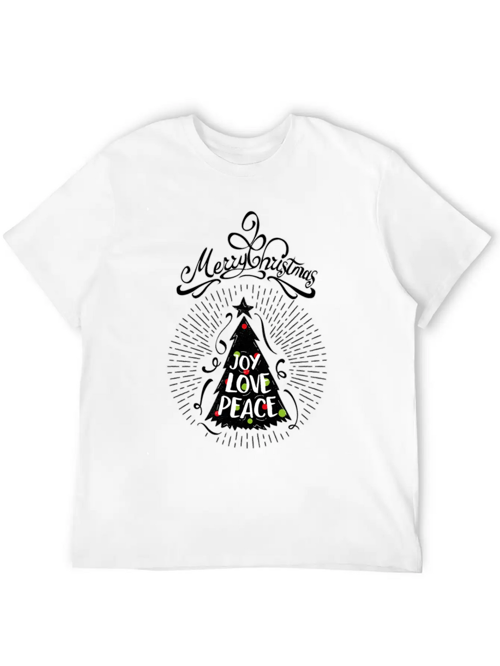 Joy,Love, Peace- Merry Christmas Design,Xmas Tree Classic Cotton Tee – Unisex Comfort For Any Season