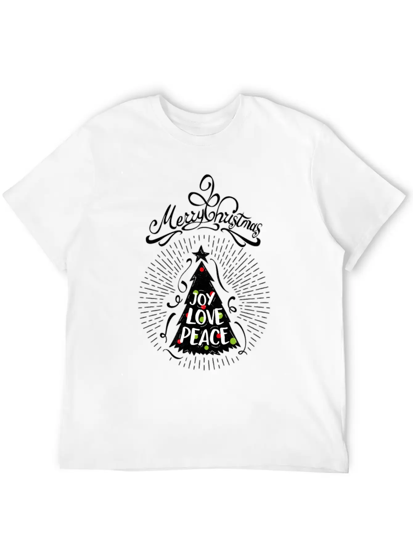 Joy,Love, Peace- Merry Christmas Design,Xmas Tree Classic Cotton Tee – Unisex Comfort For Any Season