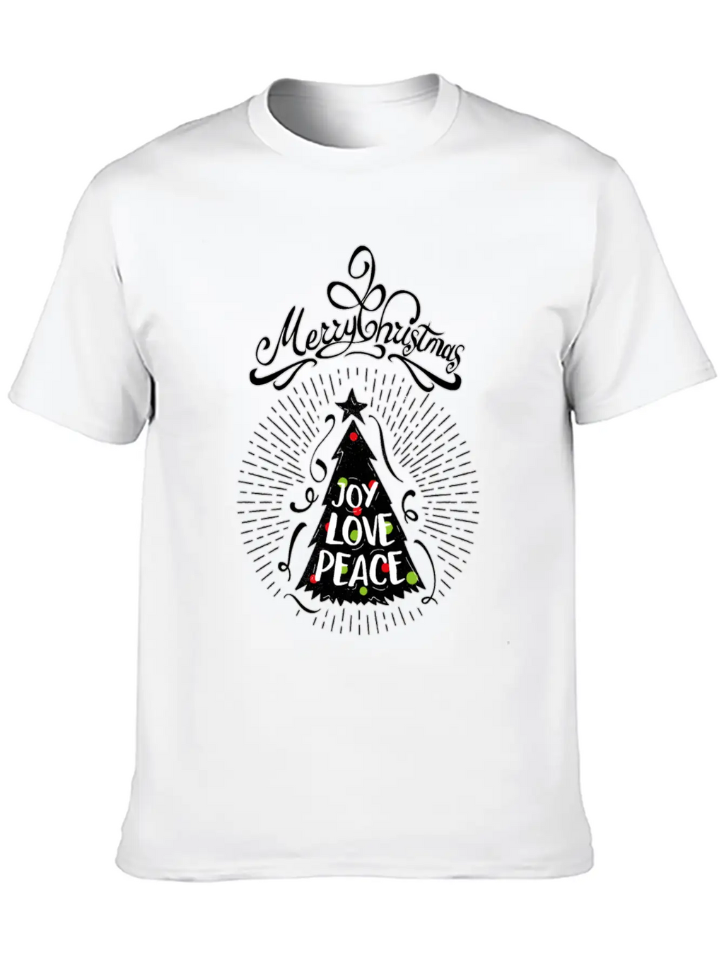 Joy,Love, Peace- Merry Christmas Design,Xmas Tree Classic Cotton Tee – Unisex Comfort For Any Season