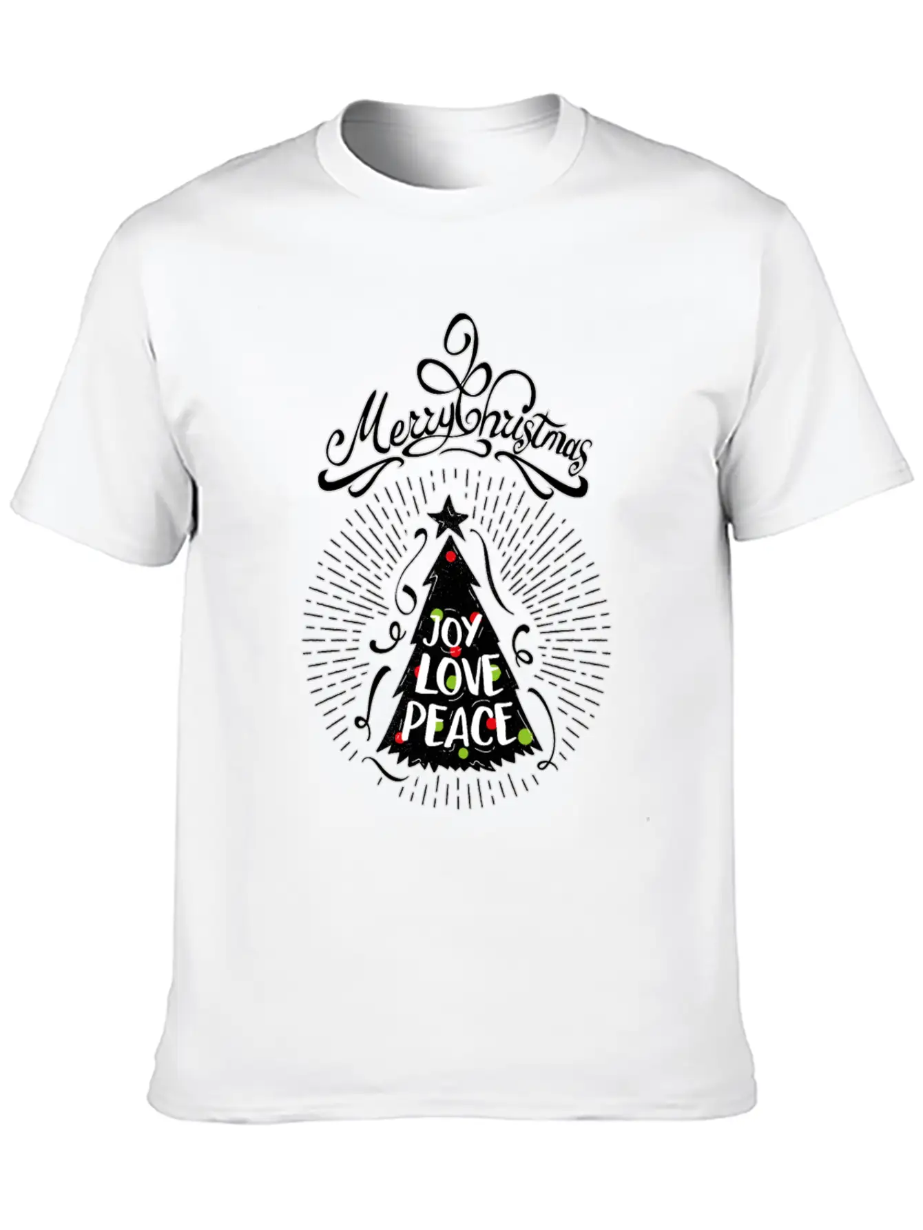Joy,Love, Peace- Merry Christmas Design,Xmas Tree Classic Cotton Tee – Unisex Comfort For Any Season