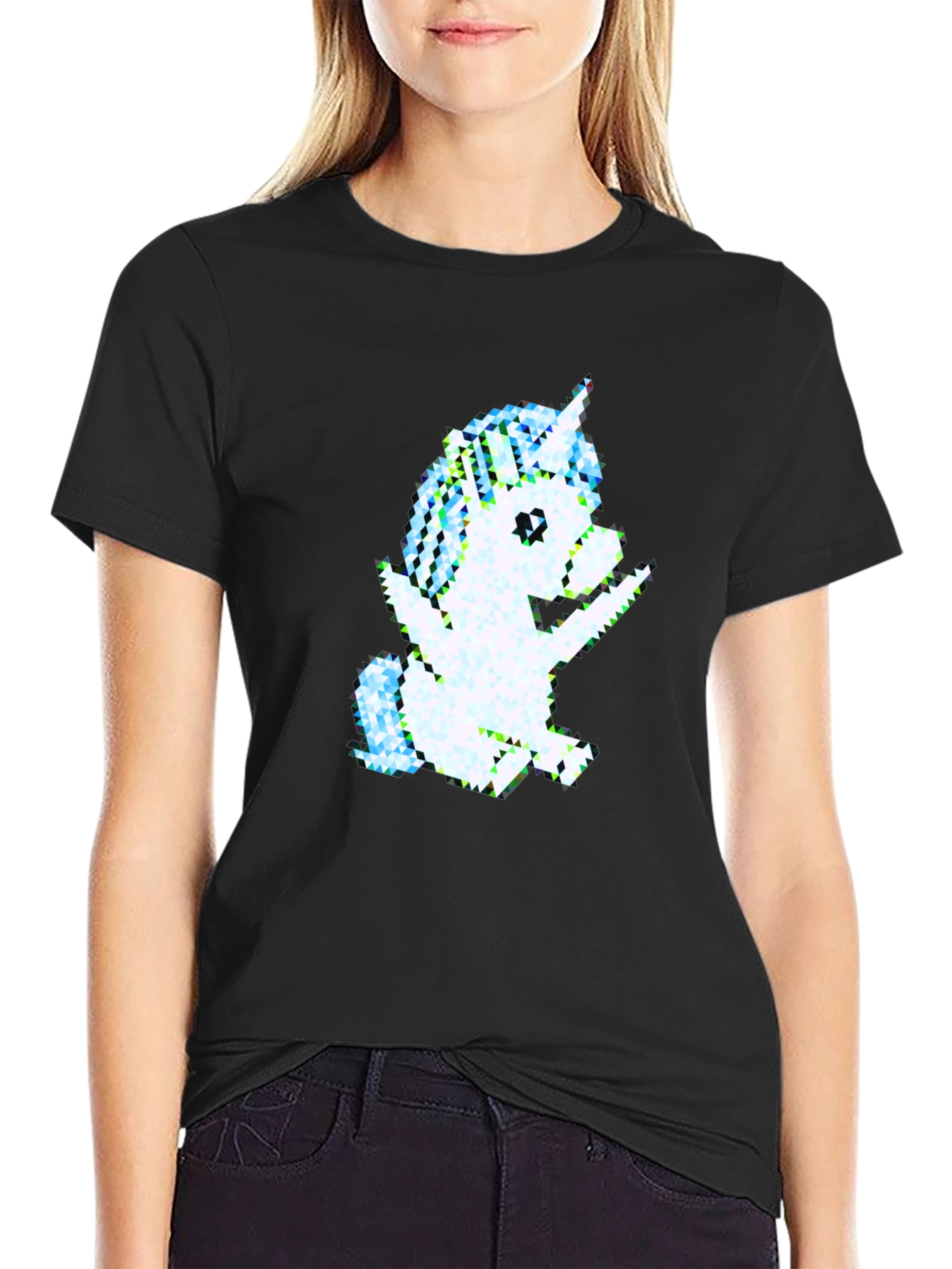 Pixel Unicorn Graphic Tee - Black