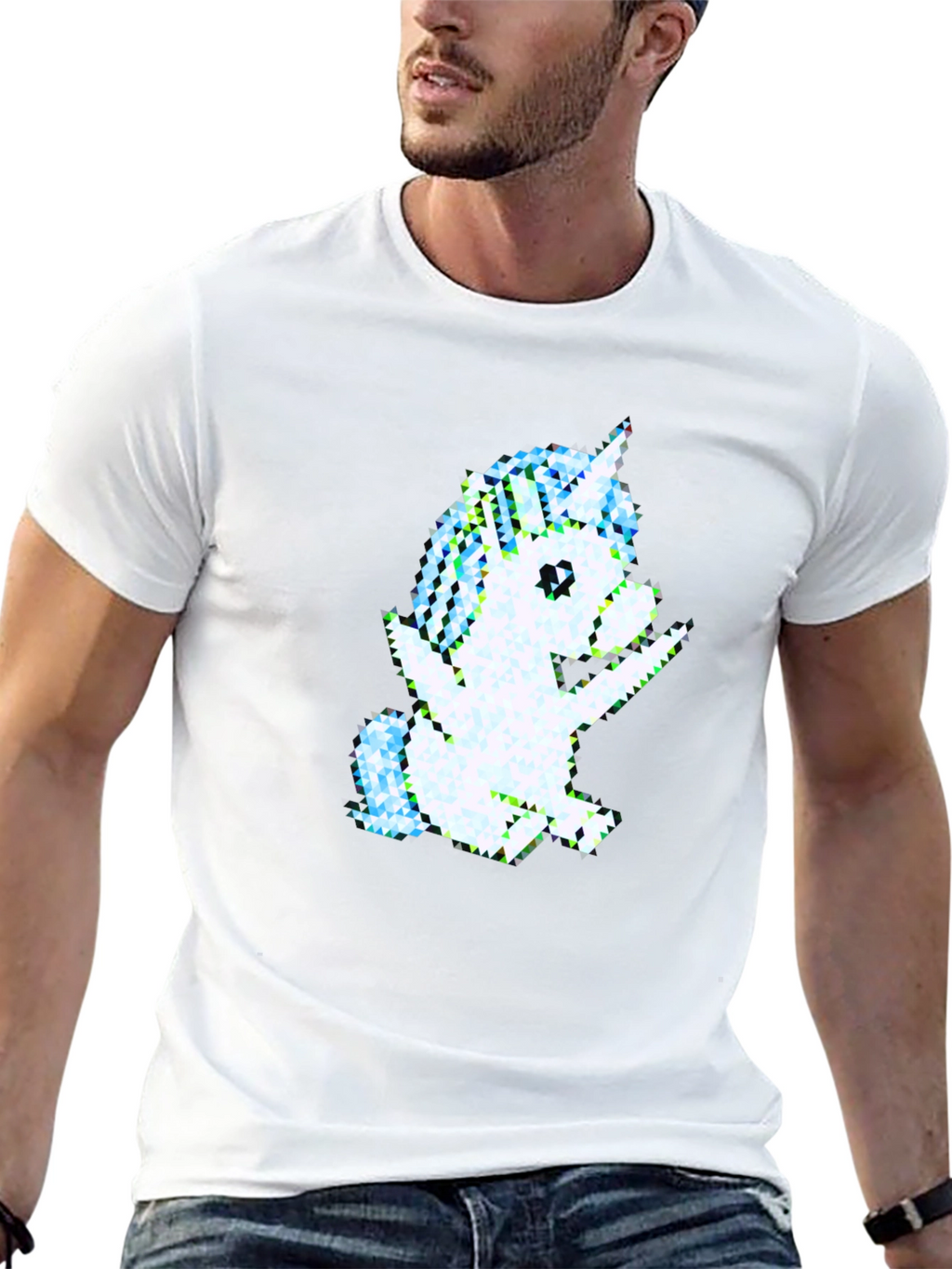 Pixel Unicorn Graphic Tee - Black