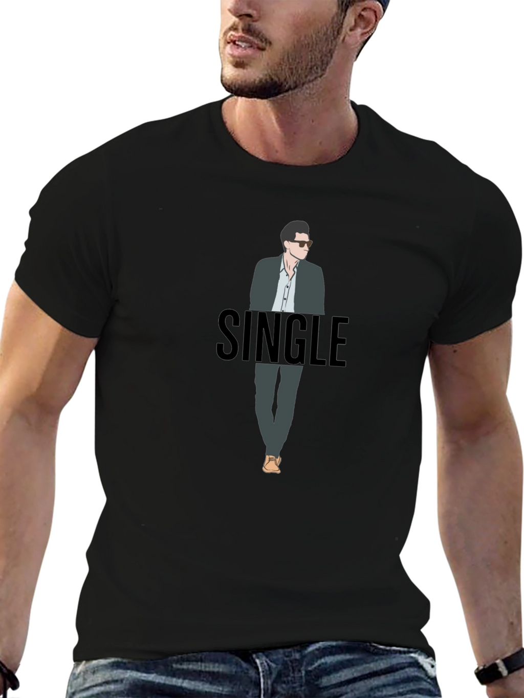 Single Guy Graphic T-Shirt - Black