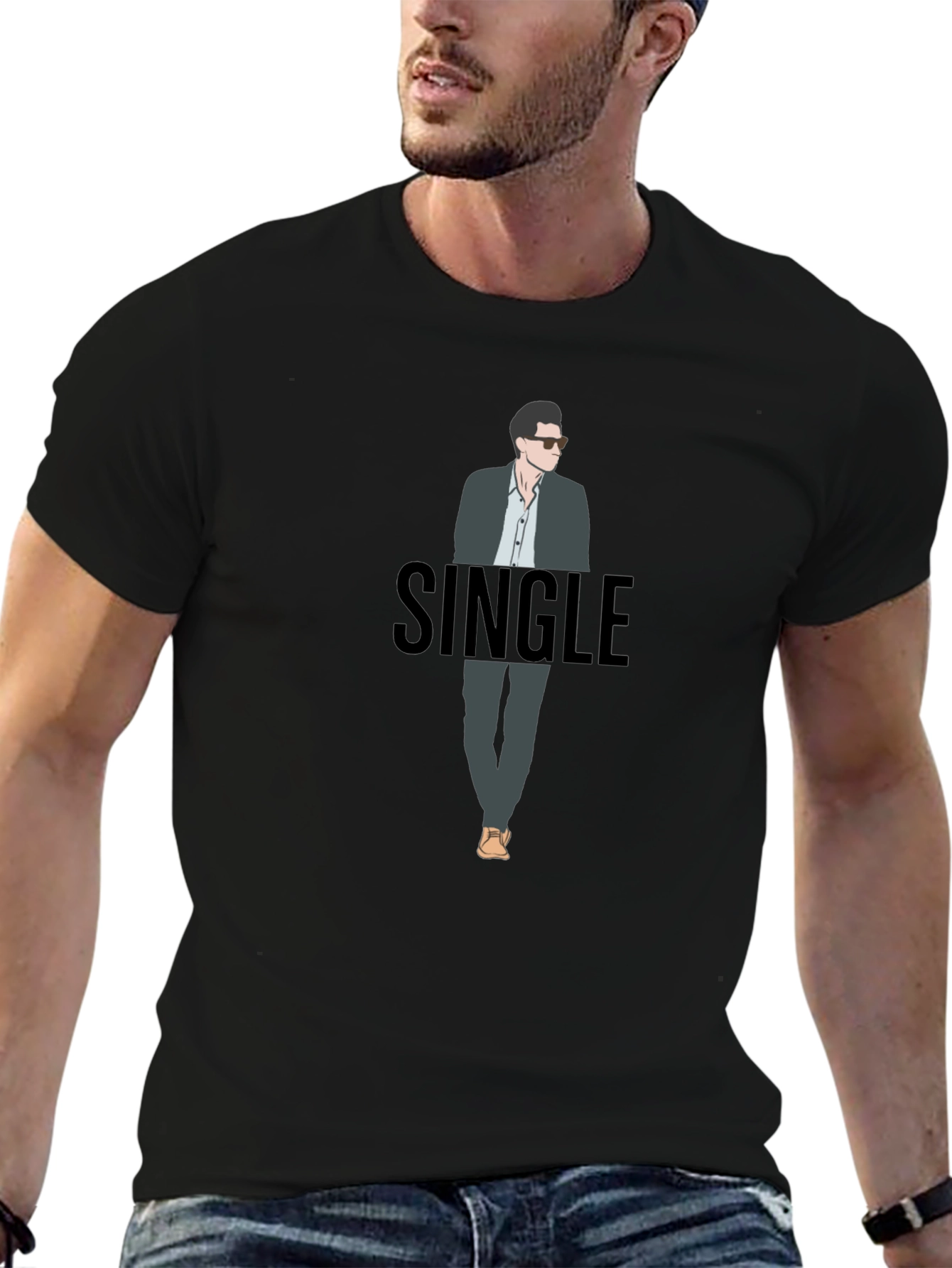 Single Guy Graphic T-Shirt - Black