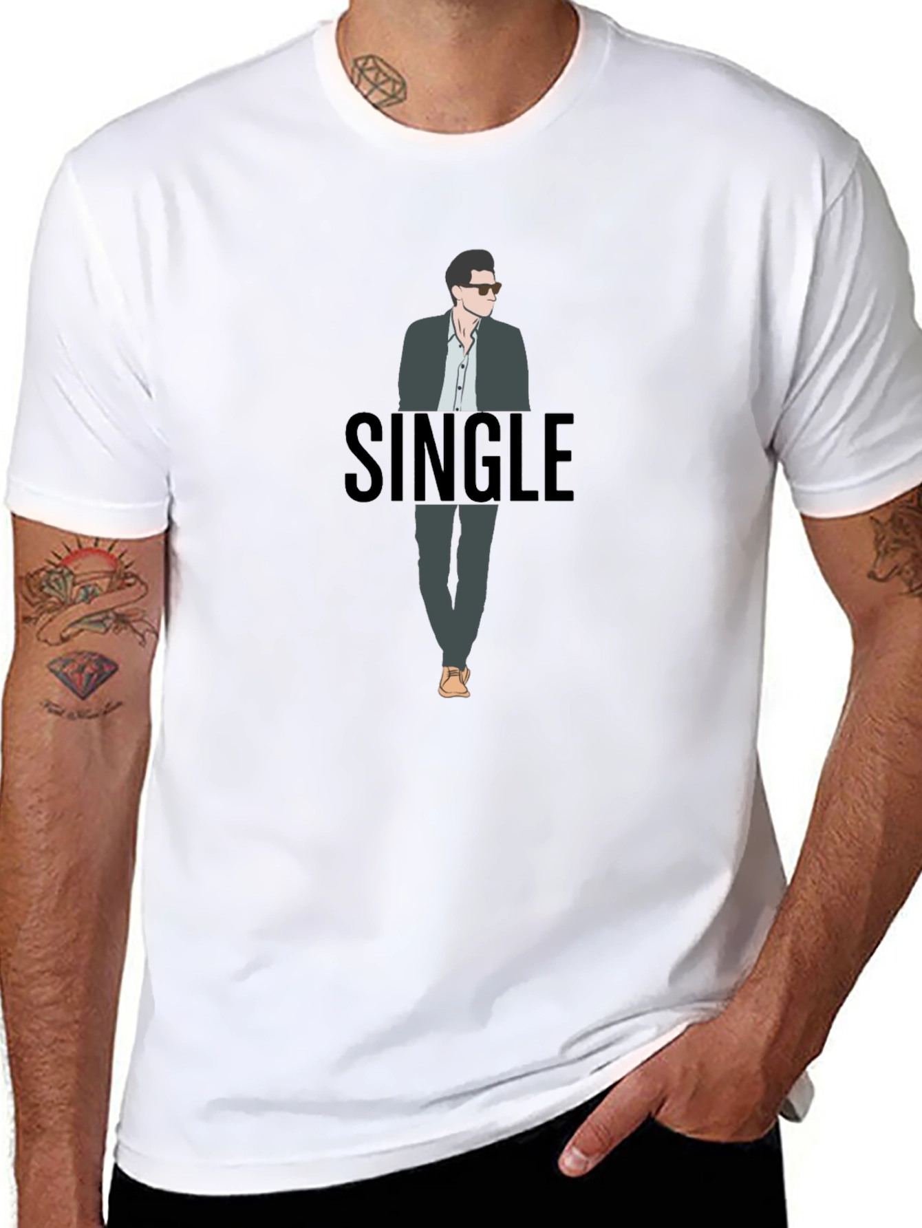 Single Guy Graphic T-Shirt - Black