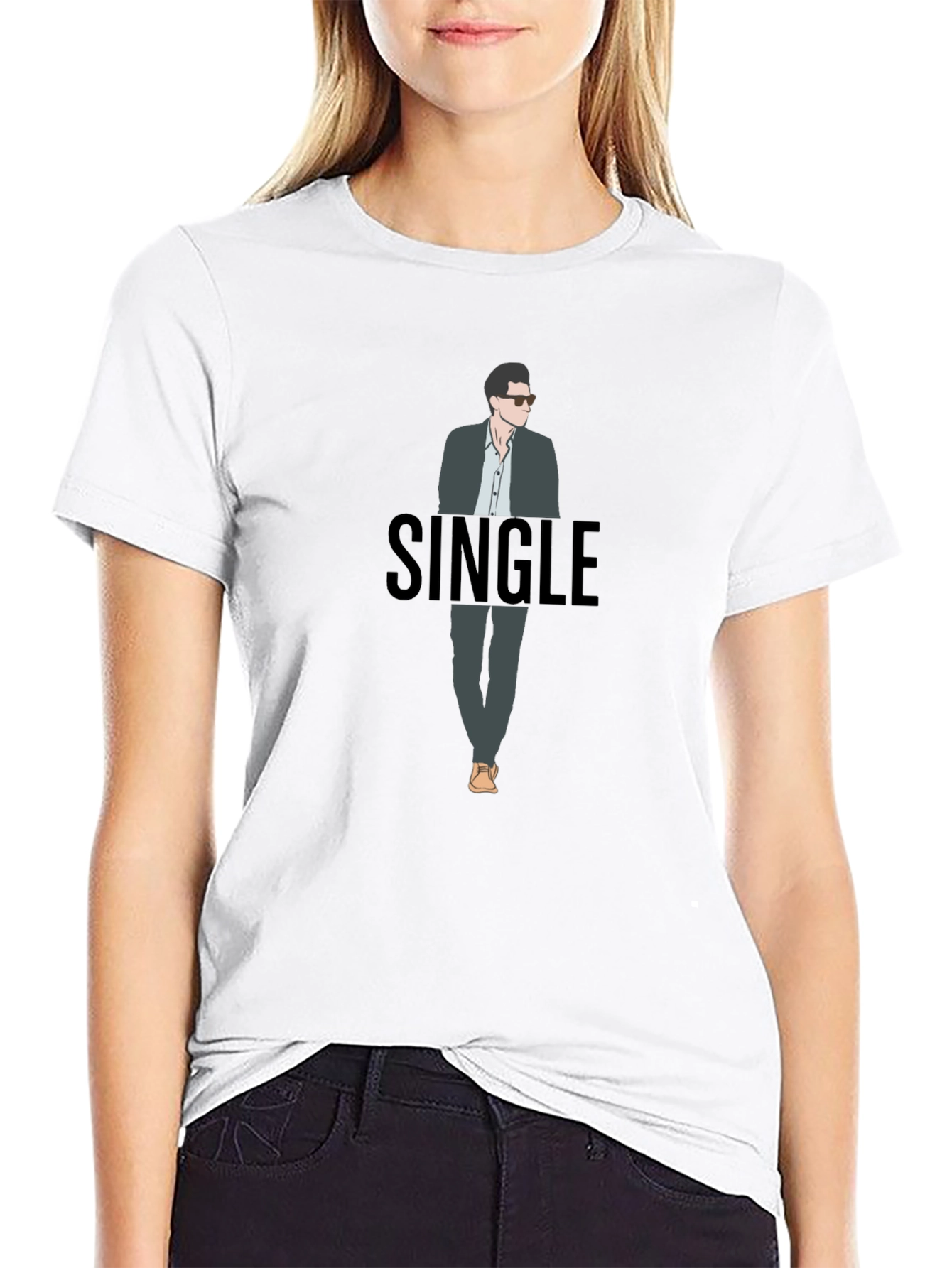 Single Guy Graphic T-Shirt - Black