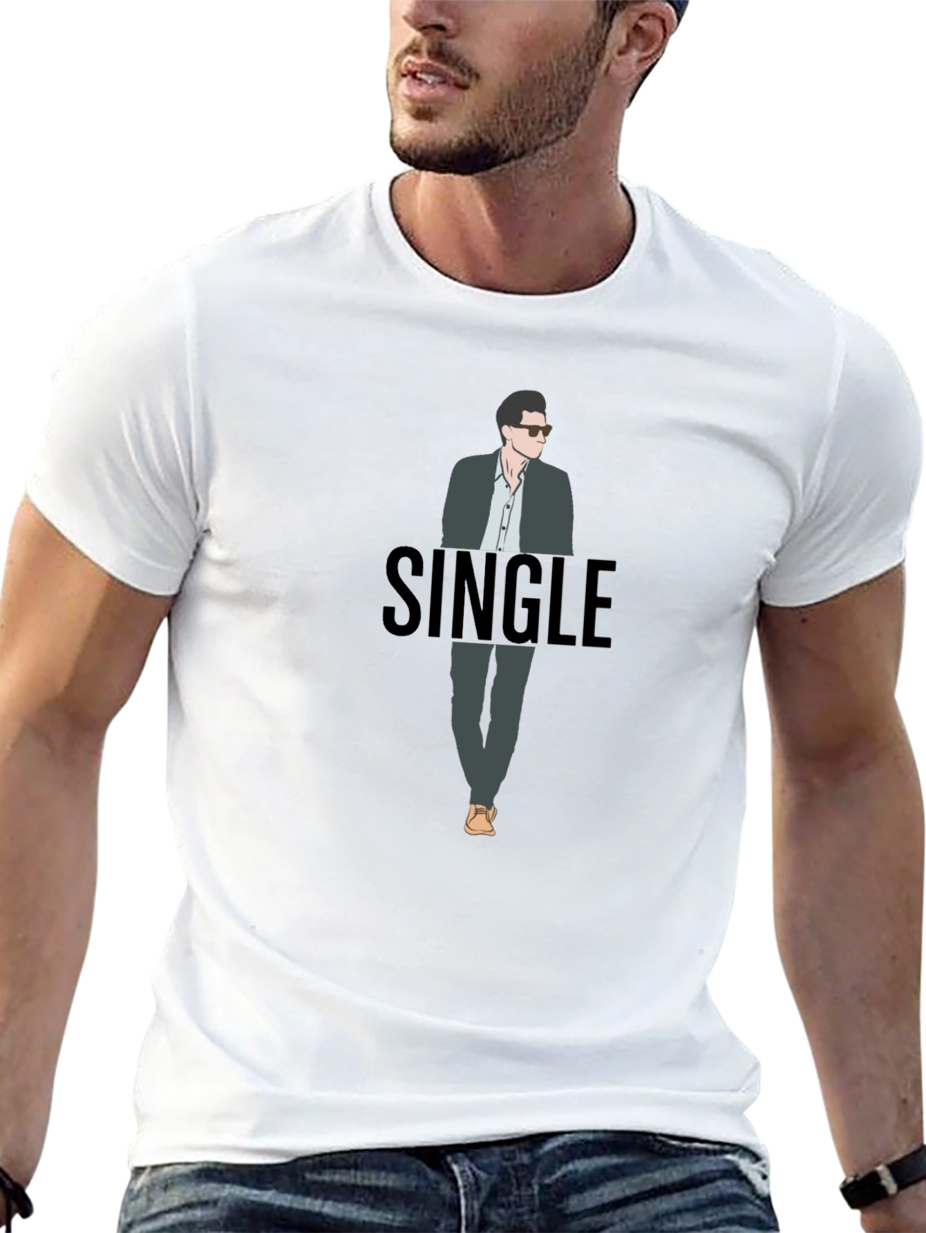 Single Guy Graphic T-Shirt - Black