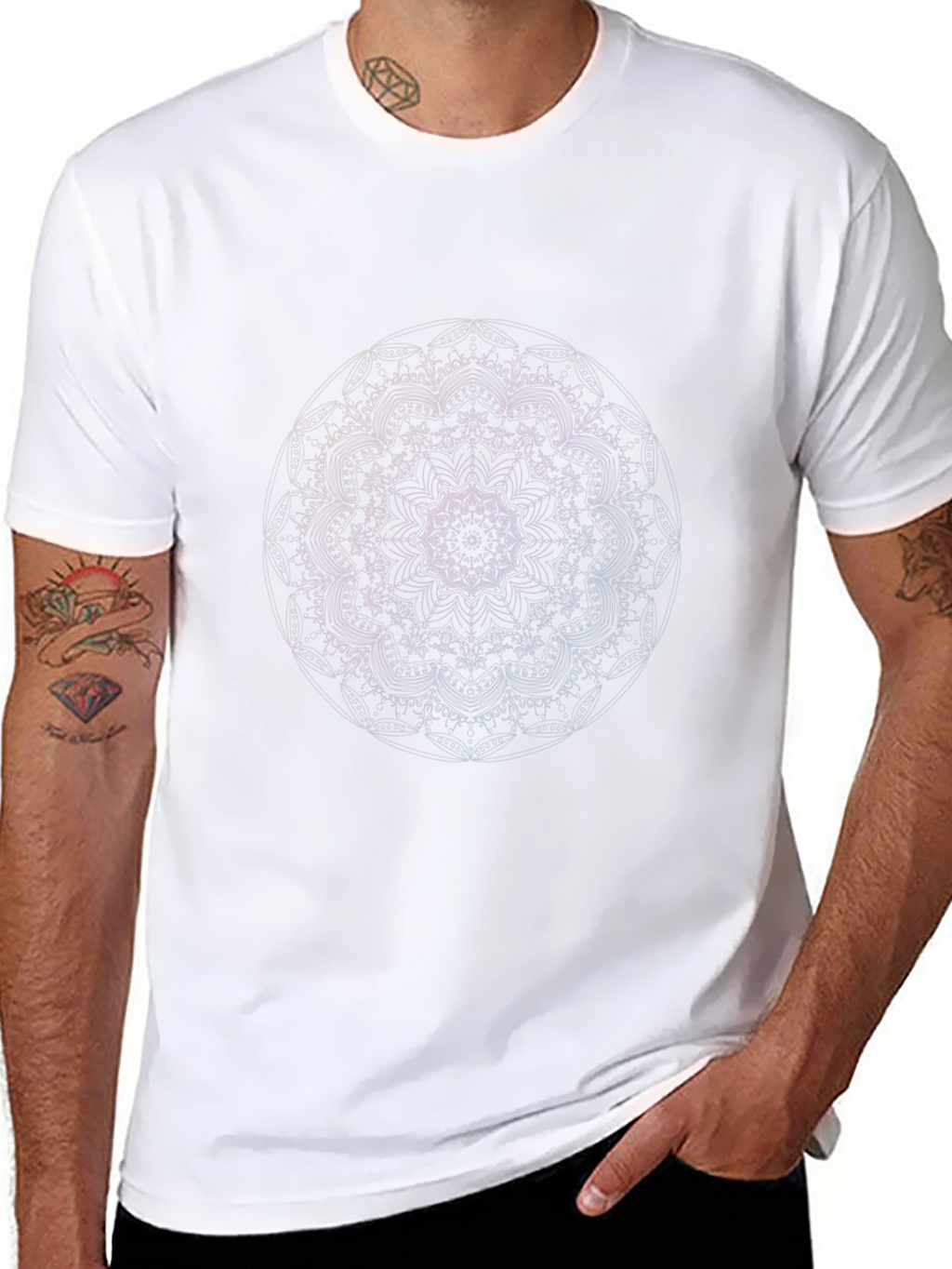 Abstract Mandala Graphic Black T-Shirt