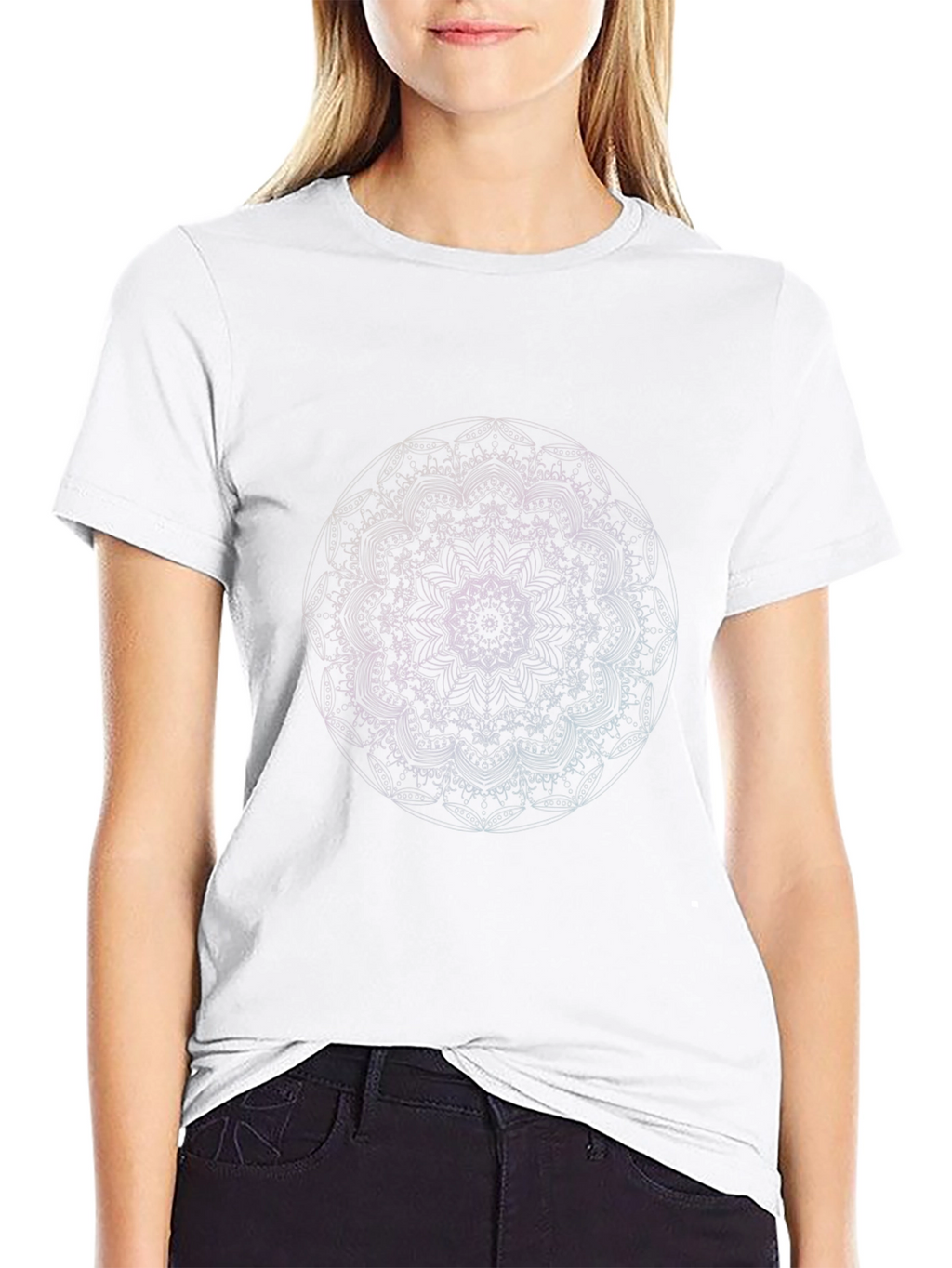 Abstract Mandala Graphic Black T-Shirt