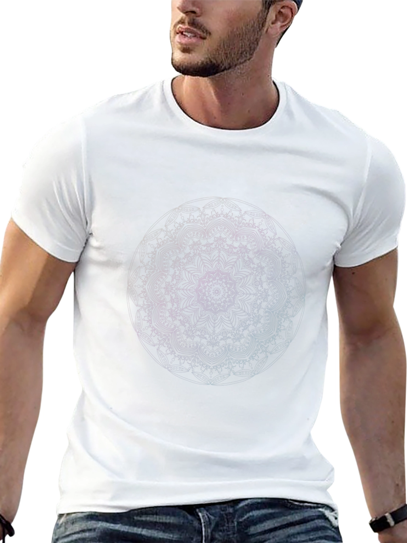 Abstract Mandala Graphic Black T-Shirt